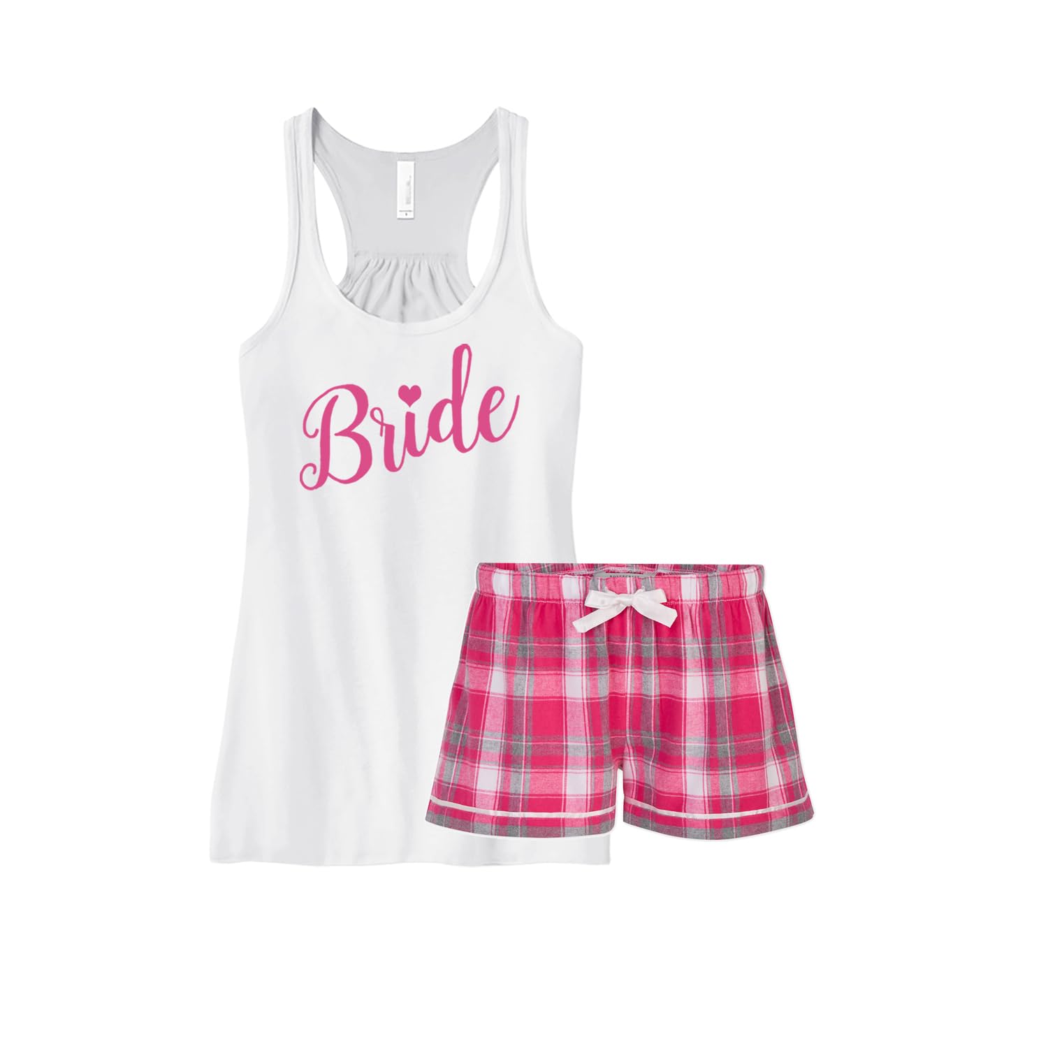 Elegant Bride Pajama Set - White & Pink 