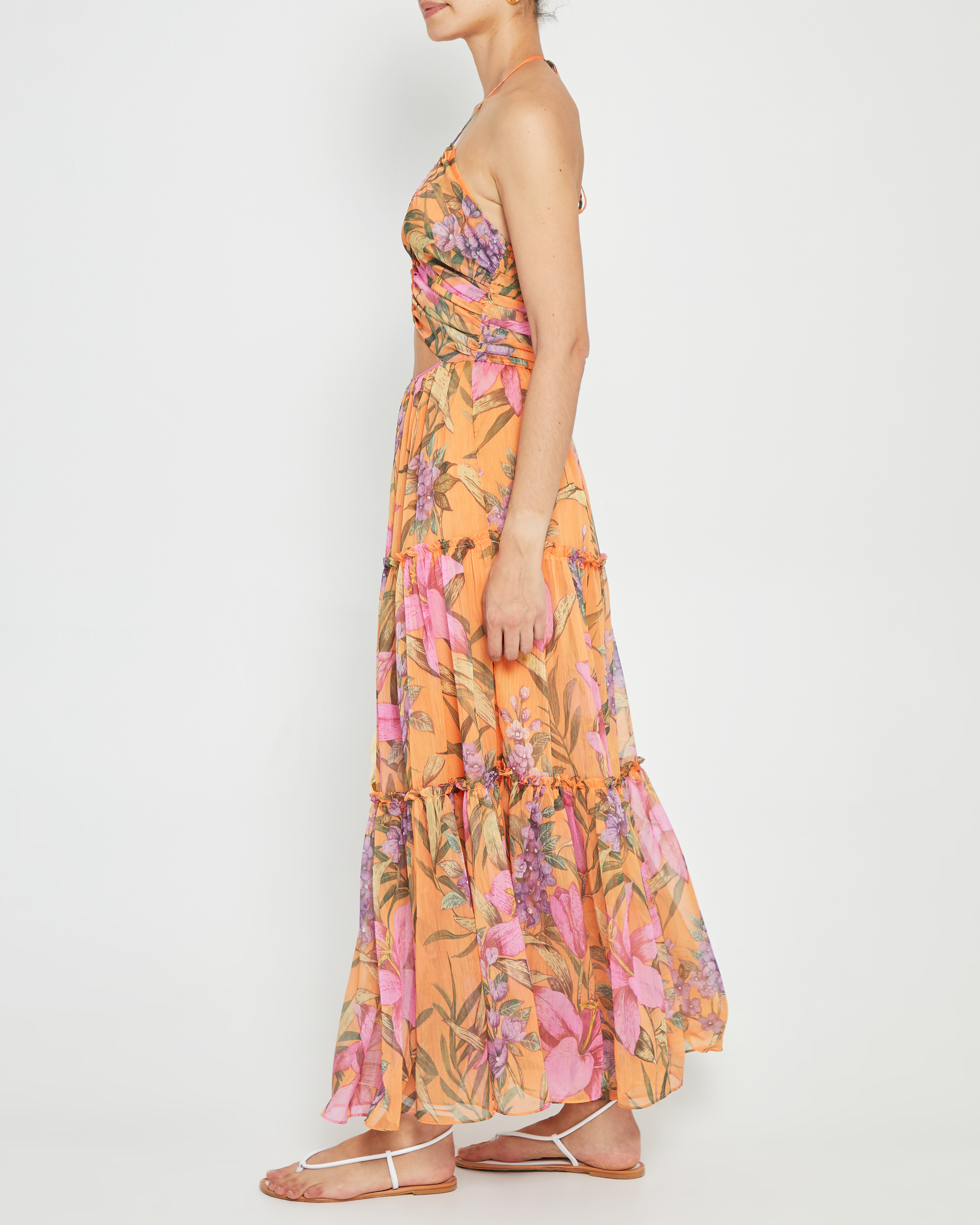 Dina Dress T23Swdr00043 - Floral Print Summer Dress for Women, Hibiscus Flower Design, Casual & Party Wear, Perfect for Beach, Vacation, and Date Nights