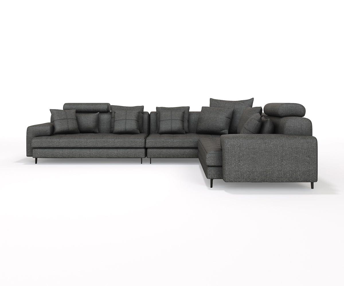 Cepella Right Sectional Sofa - Modern L-Shaped Couch with Reversible Chaise for Living Room, Family Room, and Home Theater - Comfortable Fabric Upholstery and Sturdy Wooden Frame