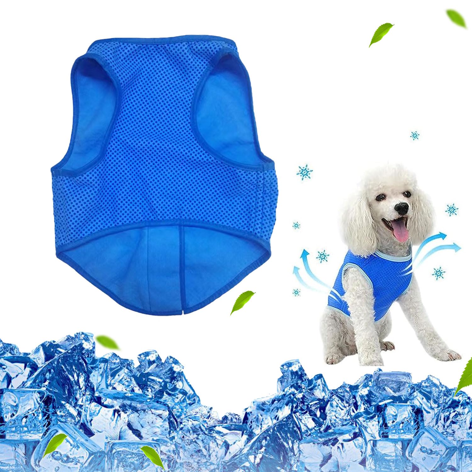 Dog Cooling Vest - Breathable Mesh Ice Jacket for Pets with Magic Tape | Adjustable Dog Cooling Harness for Outdoor Hiking, Training & Summer Activities | Keep Your Dog Cool in Hot Weather (Medium Size)