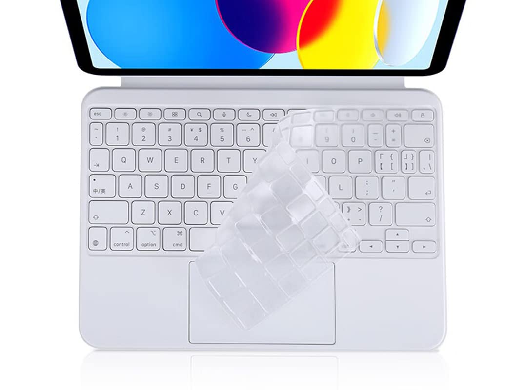 Ultra Thin Clear Keyboard Cover Skin for 2022 Apple iPad 10 (10.9 inch 10th Gen) & 2024 iPad Pro 11 inch (M4 Chip A2836/A2837) - Perfect for Work, Study & Travel Protection