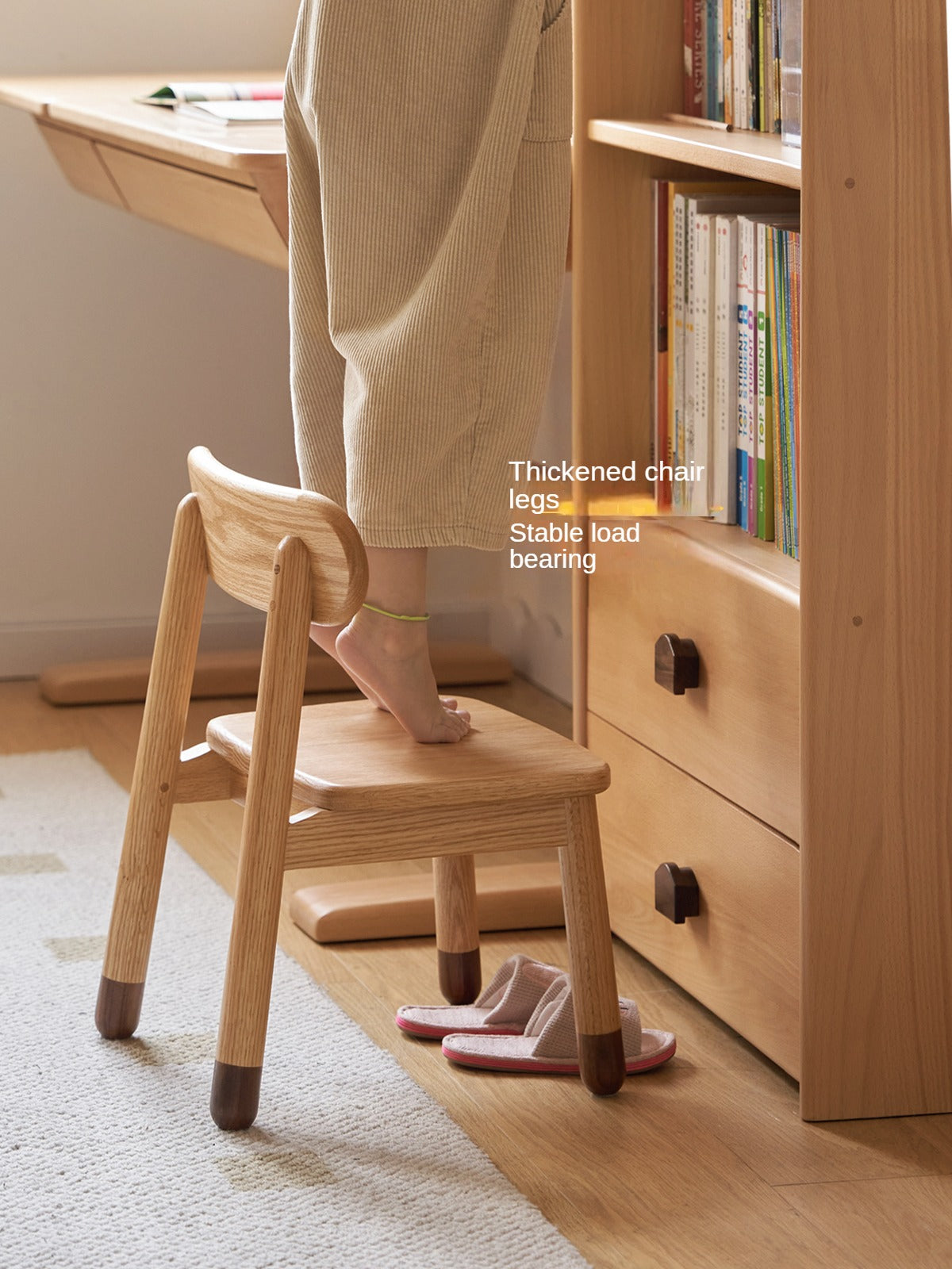 Premium Solid Oak & Beech Wood Kids Small Chair - Durable & Safe for Toddlers - Perfect for Playrooms, Bedrooms & Classrooms