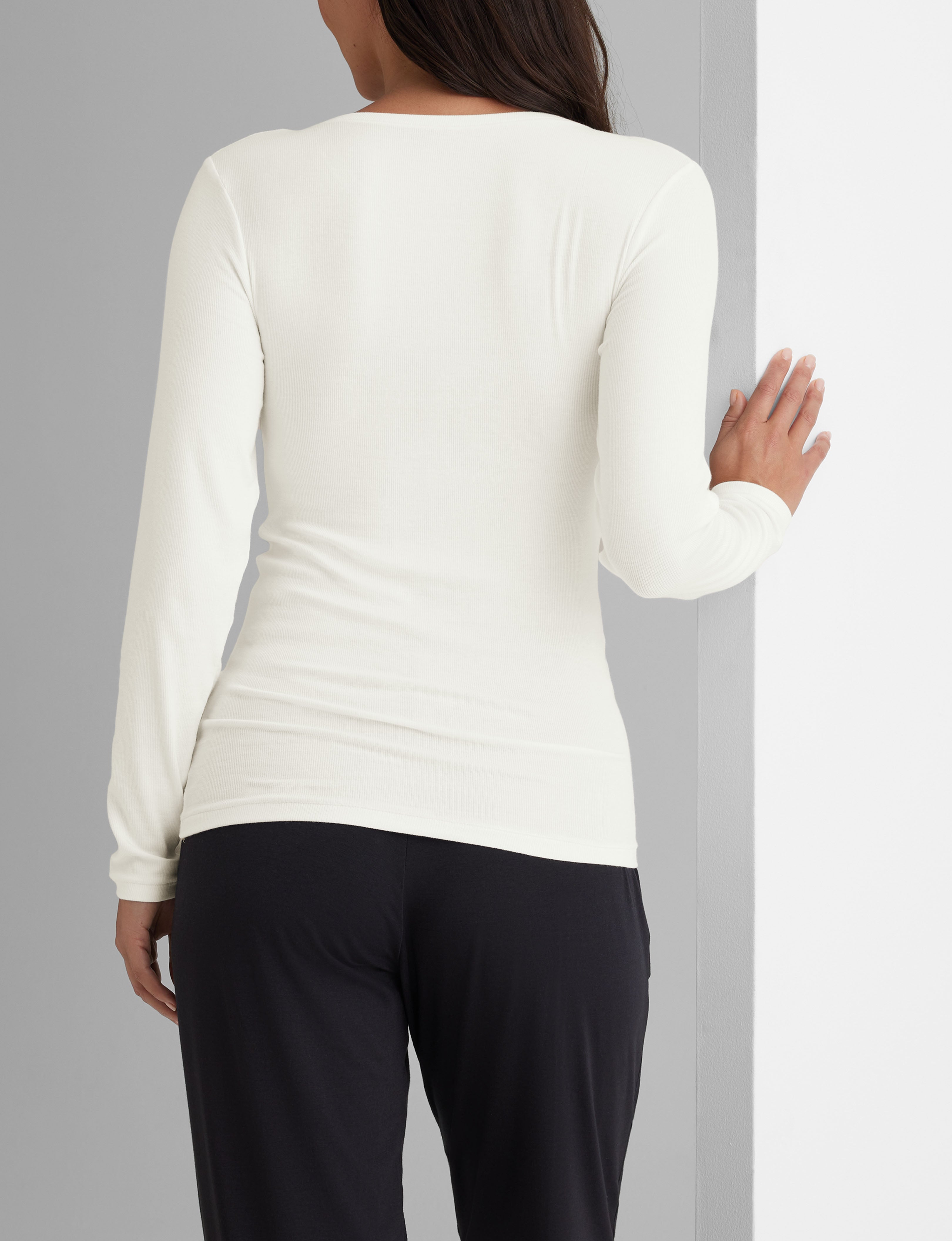 Women's Soft Micro Rib Long Sleeve T-Shirts (2 Pack) - Comfortable Stretchy Basics for Layering, Workout & Casual Wear