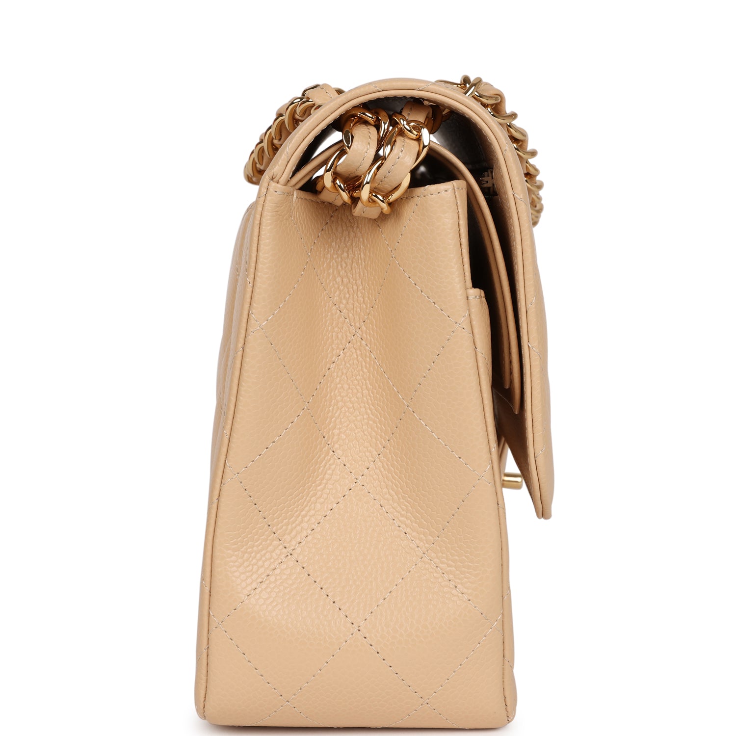 Chanel Jumbo Classic Double Flap Bag in Beige Caviar Leather with Gold Hardware - Luxury Handbag for Women, Perfect for Work, Parties & Special Occasions