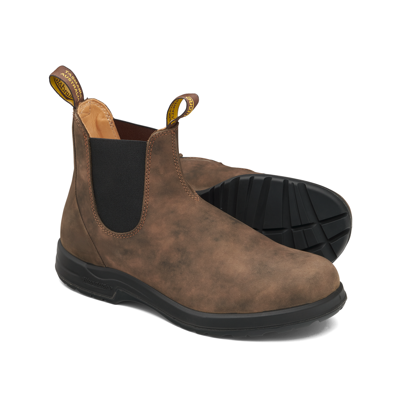 Blundstone 2056 All Terrain Boots for Men & Women - Rustic Brown Leather Ankle Boots for Hiking, Work & Outdoor Adventures