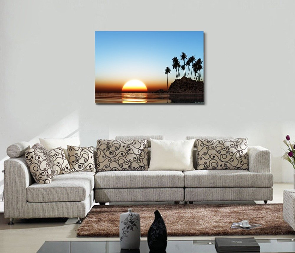 Wall26 - Tropical Beach Sunset Canvas Wall Art - 32