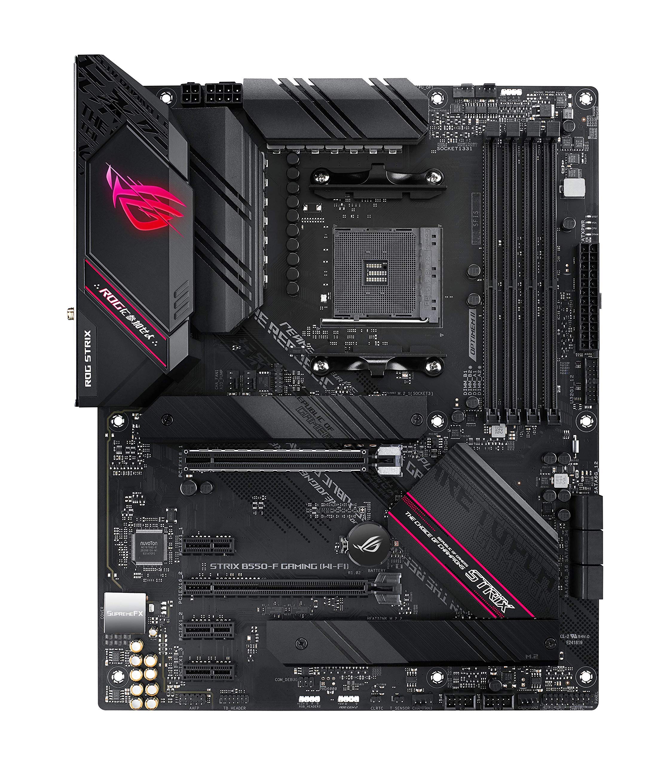 ASUS ROG Strix B550-F Gaming WiFi 6 AMD AM4 ATX Motherboard - Supports Ryzen 5000 & 3rd Gen CPUs, PCIe 4.0, BIOS Flashback, HDMI 2.1, ARGB Gen 2 & Aura Sync (Renewed) - Perfect for Gaming PCs, Streaming Setups & Content Creation Workstations