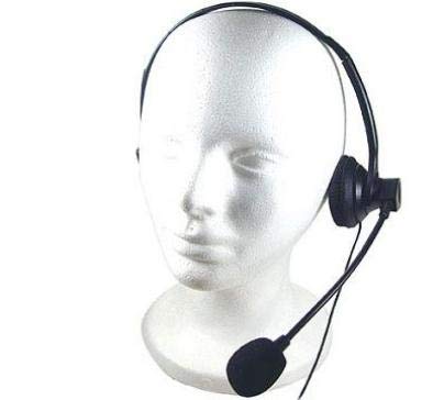 Wired Mono Headphone with Microphone - 3.5mm Single Earbud Headset, Over-The-Ear Design, Hands-Free Call Compatible with Kyocera DuraXV Extreme - Perfect for Construction, Warehouse & Outdoor Work