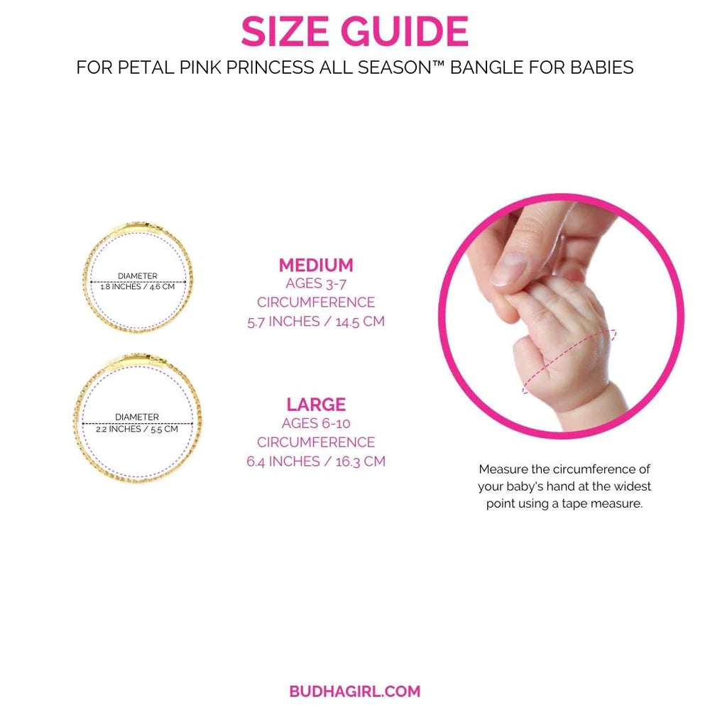 BuDhaGirl Princess All Season Adjustable Baby Bangle - Soft & Safe for Newborns - Perfect for Gifts, Photos, and Everyday Wear