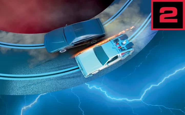 Scalextric C1431M 1980s TV - Back to The Future vs Knight Rider Race Set - 1:32 Scale Electric Slot Car Track with Mains Power - Racing Toy for Adults & Kids Age 8+ - Perfect for Family Game Nights & Nostalgic 80s Themed Parties