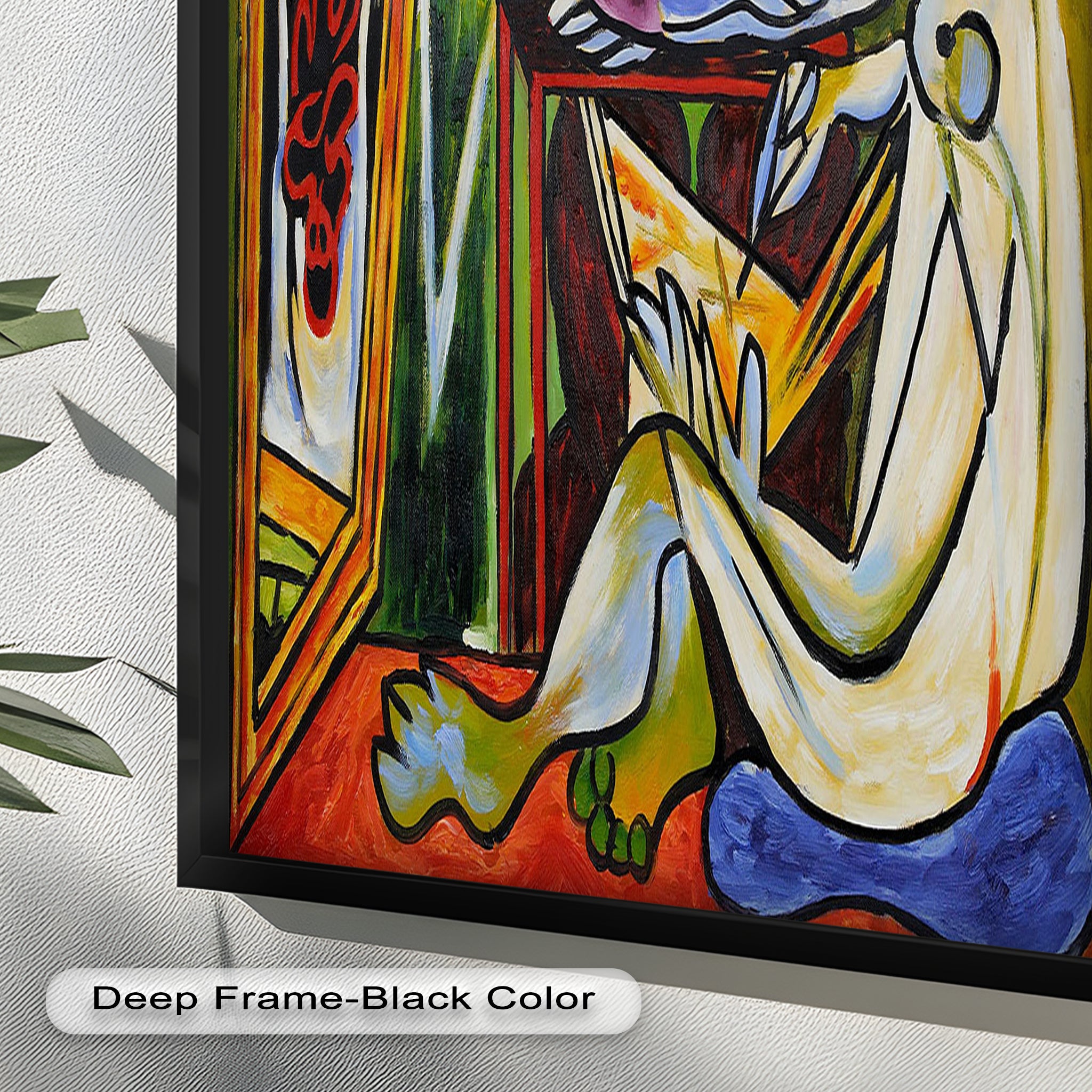 Abstract Interior Scene Picasso Style Oil Painting - Handmade Wall Art for Living Room, Bedroom & Office Decor