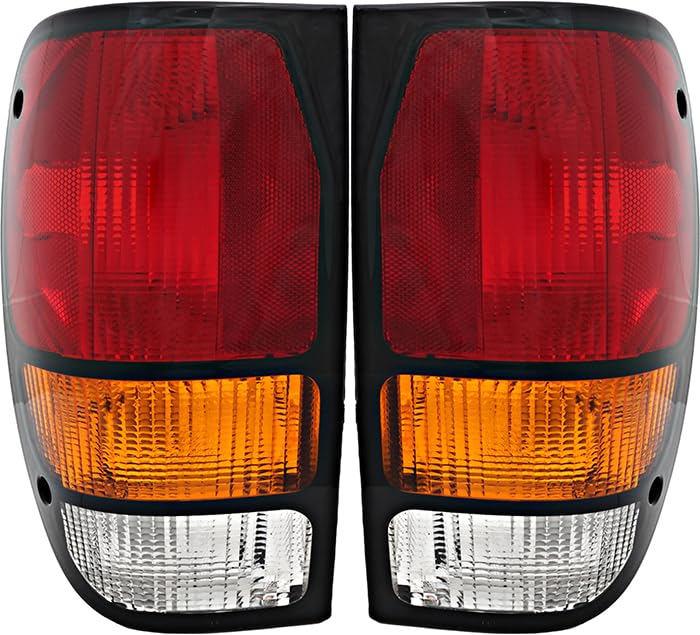 Mazda B2300 B2500 B3000 B4000 Tail Lights Lamps Set (1994-2000) - Driver & Passenger Side Replacement - Perfect for Night Driving & Enhanced Safety