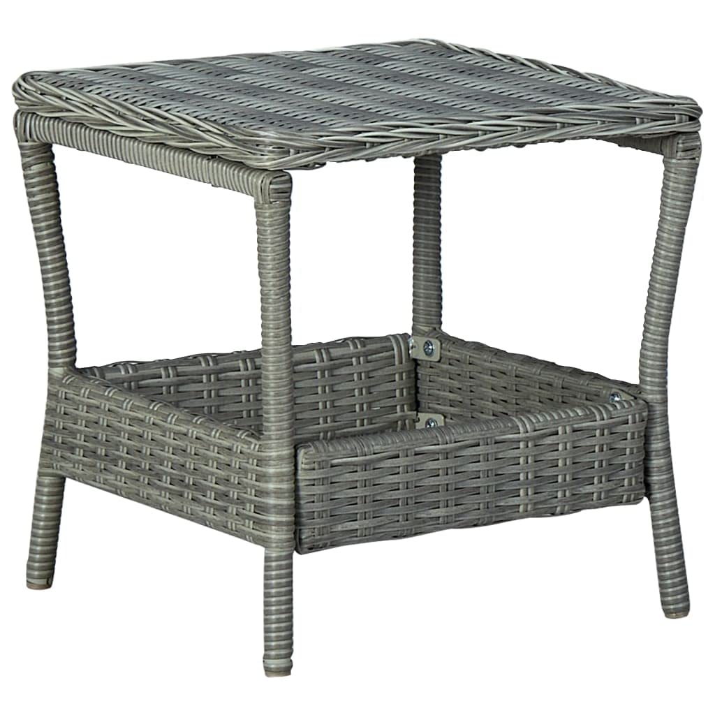 CHARMMA 3-Piece Patio Lounge Set with Weather-Resistant Cushions - Light Gray Poly Rattan Outdoor Furniture (39.2KG) - Perfect for Backyard, Poolside & Garden Relaxation