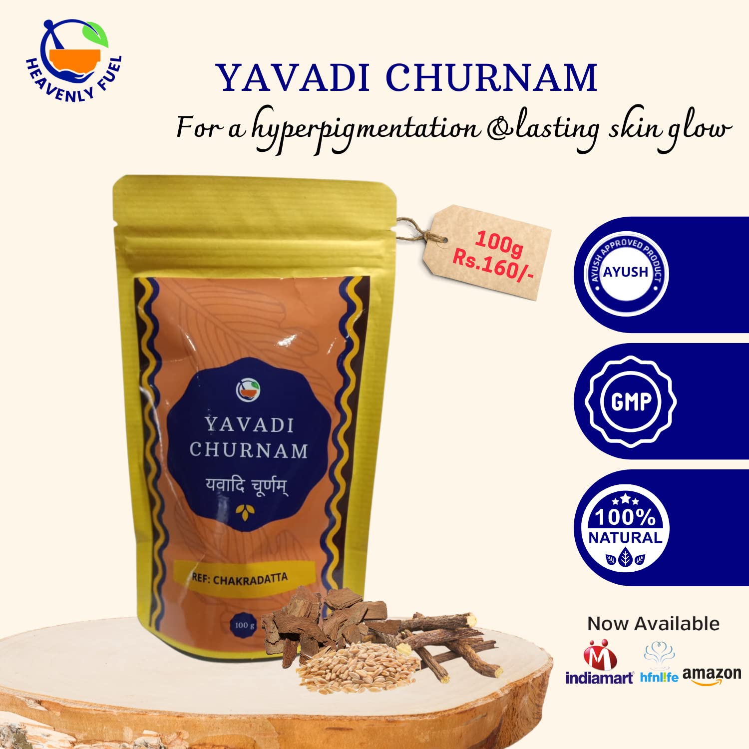 Yavadi Churnam Ayurvedic Face Pack for Lasting Skin Glow - 100g Natural Herbal Powder for Brightening, Anti-Aging & Radiant Complexion | Perfect for Daily Skincare & Spa Treatments