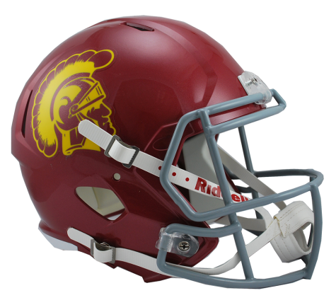 USC Trojans Riddell Speed Replica Football Helmet - Authentic College Team Collectible for Fans, Display & Game Room Decor