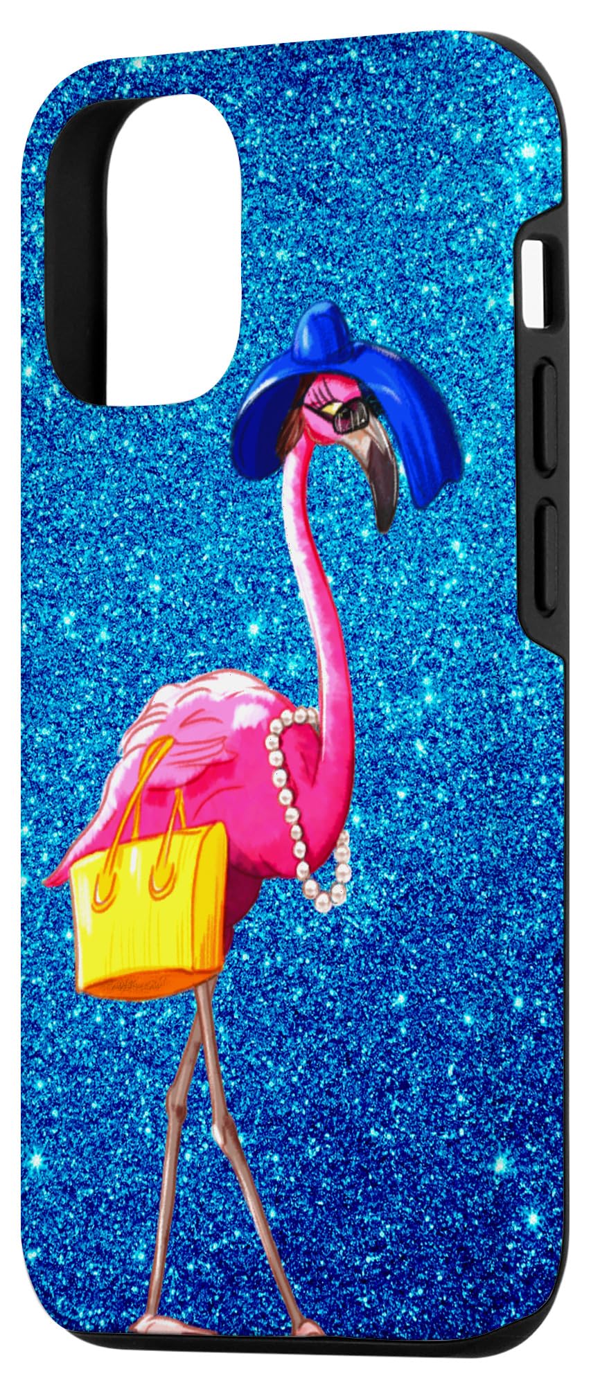 iPhone 12/12 Pro Flamingo Phone Case - Elegant Flamingo with Hat Design, Jewelry Accessories - Perfect for Women, Fashion Lovers & Unique Gift Ideas