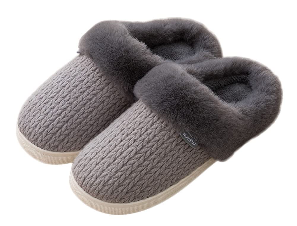 Cozy Women's Winter Slippers - Thick Fur Fleece House Shoes for Indoor & Bedroom - Warm Fluffy Non-Slip Slippers for Home, Office & Relaxation