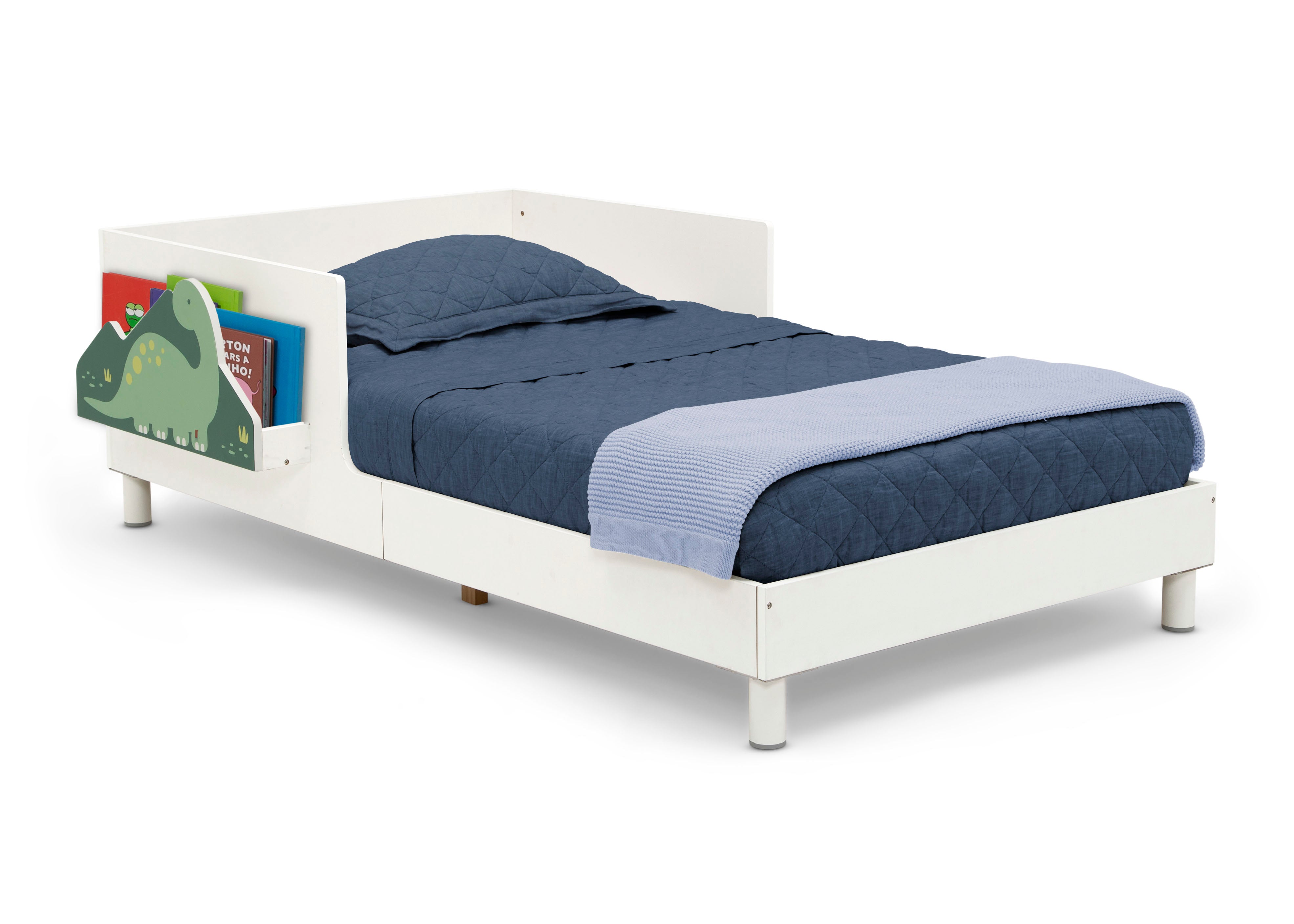 Sleep N Store Toddler Bed with Interchangeable Shelf - Convertible Kids Bed with Storage for Nursery & Small Spaces - Perfect for Daycare, Guest Rooms & Apartments