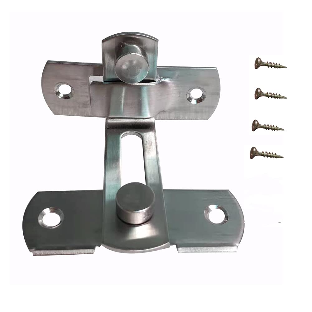 Stainless Steel Gate Latches & Door Hasp Lock - Heavy Duty Bolt Latch for Sliding Doors, Flip Doors, Fences & Bathroom Security - Outdoor & Indoor Use for Home, Garage & Garden Safety
