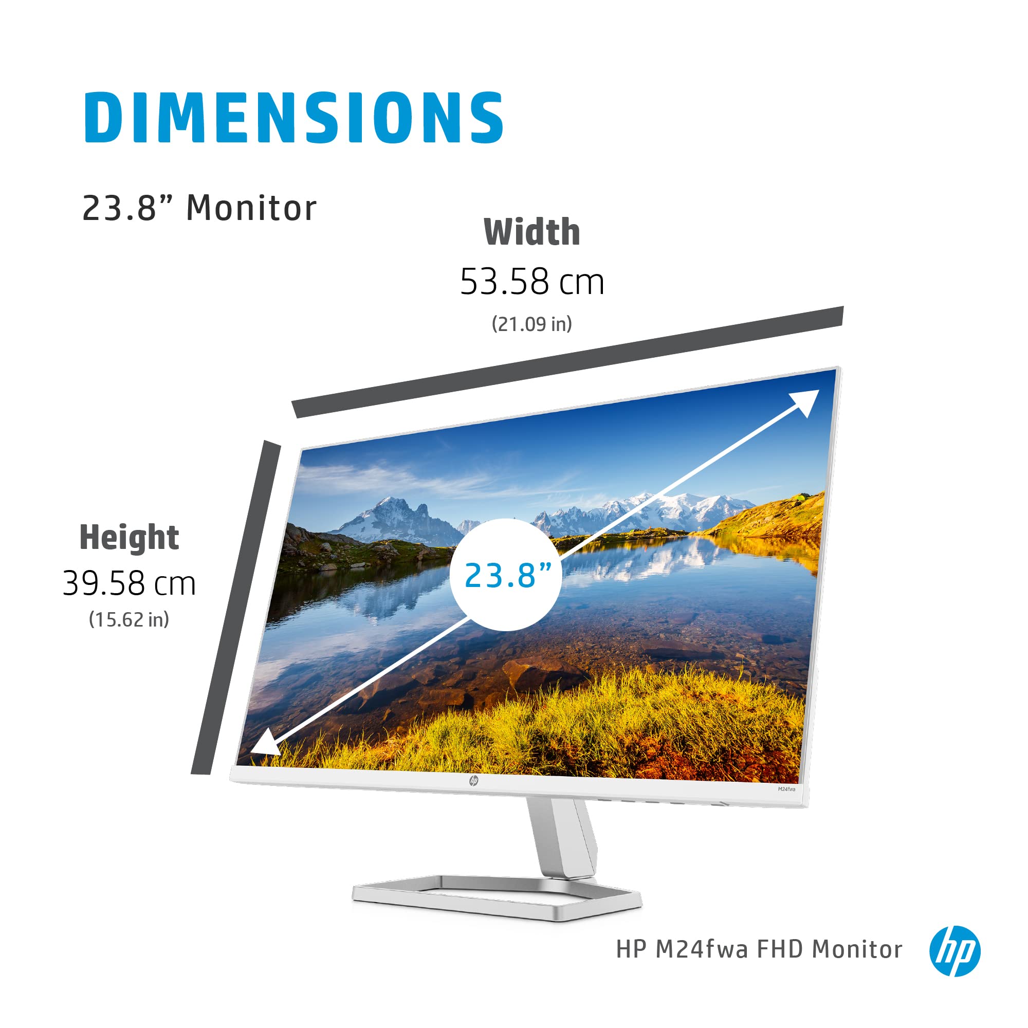 HP M24fwa 23.8-inch Full HD IPS Monitor - 1080p, 75Hz, VESA Mountable, Ultra-Thin Bezel - Perfect for Home Office, Gaming & Productivity