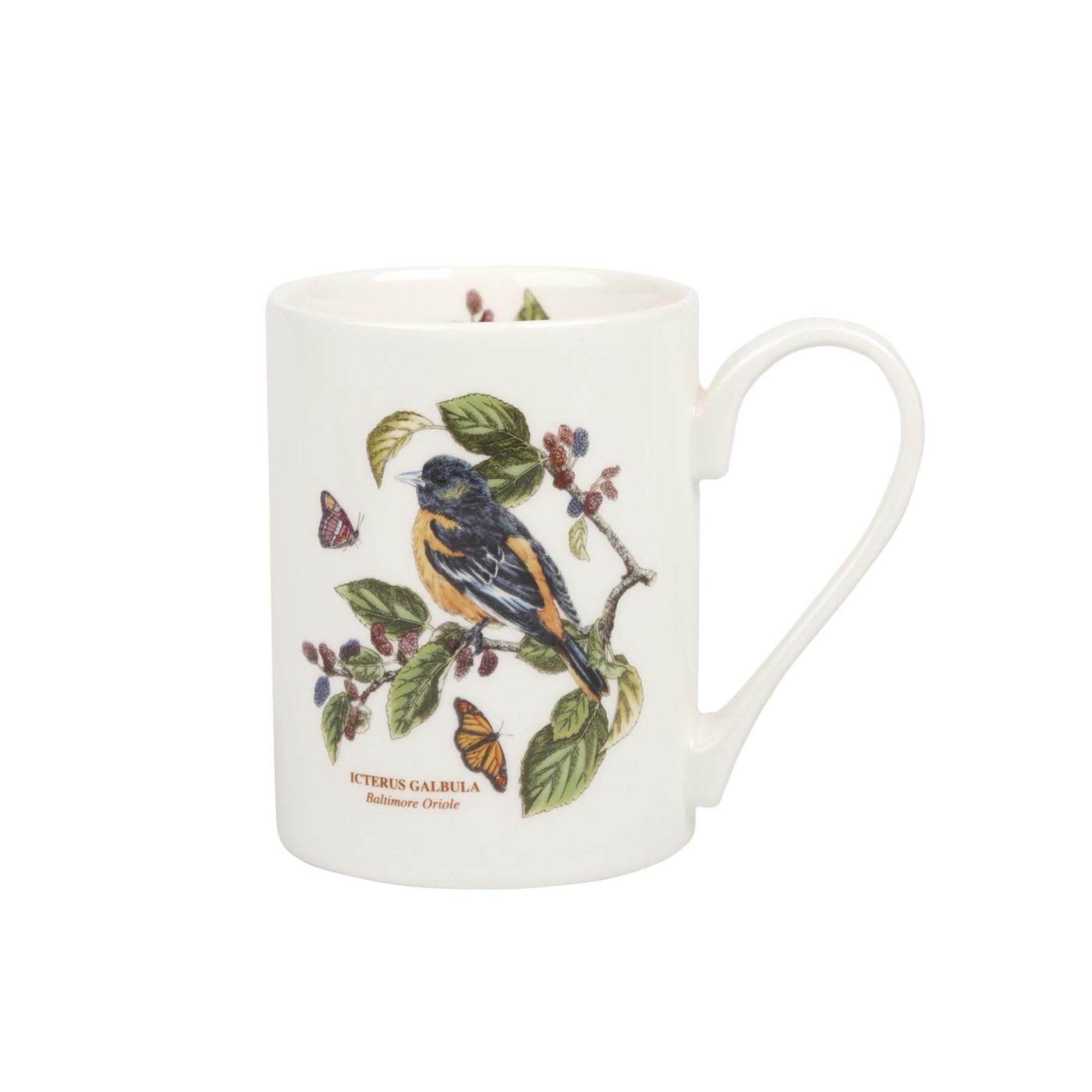 Portmeirion Botanic Garden Birds Tankard Mug - Baltimore Oriole Design, 12oz Ceramic Coffee Cup with Chip-Resistant Glaze | Dishwasher, Microwave & Oven Safe | Rustic Charm for Home, Office or Coffee Shop | Perfect for Hot Beverages, Gift Giving & Collectible Display