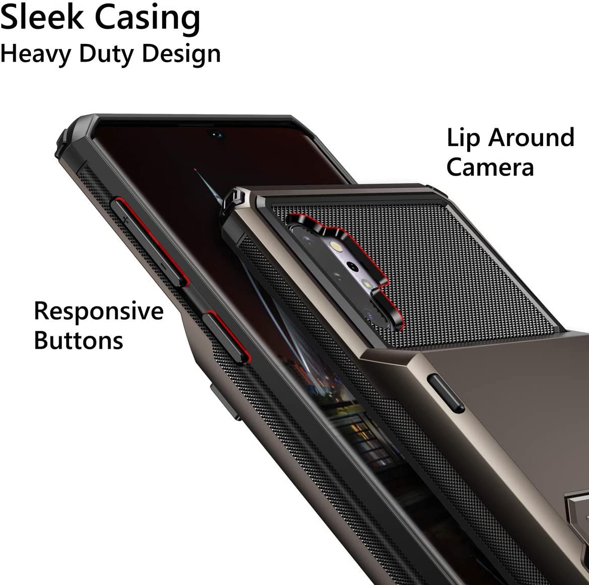 Samsung Galaxy Note 10 Plus Case with Wallet - 4 Card Slots, Armor Hard Shell & Metal Cover - Perfect for Business & Travel Protection