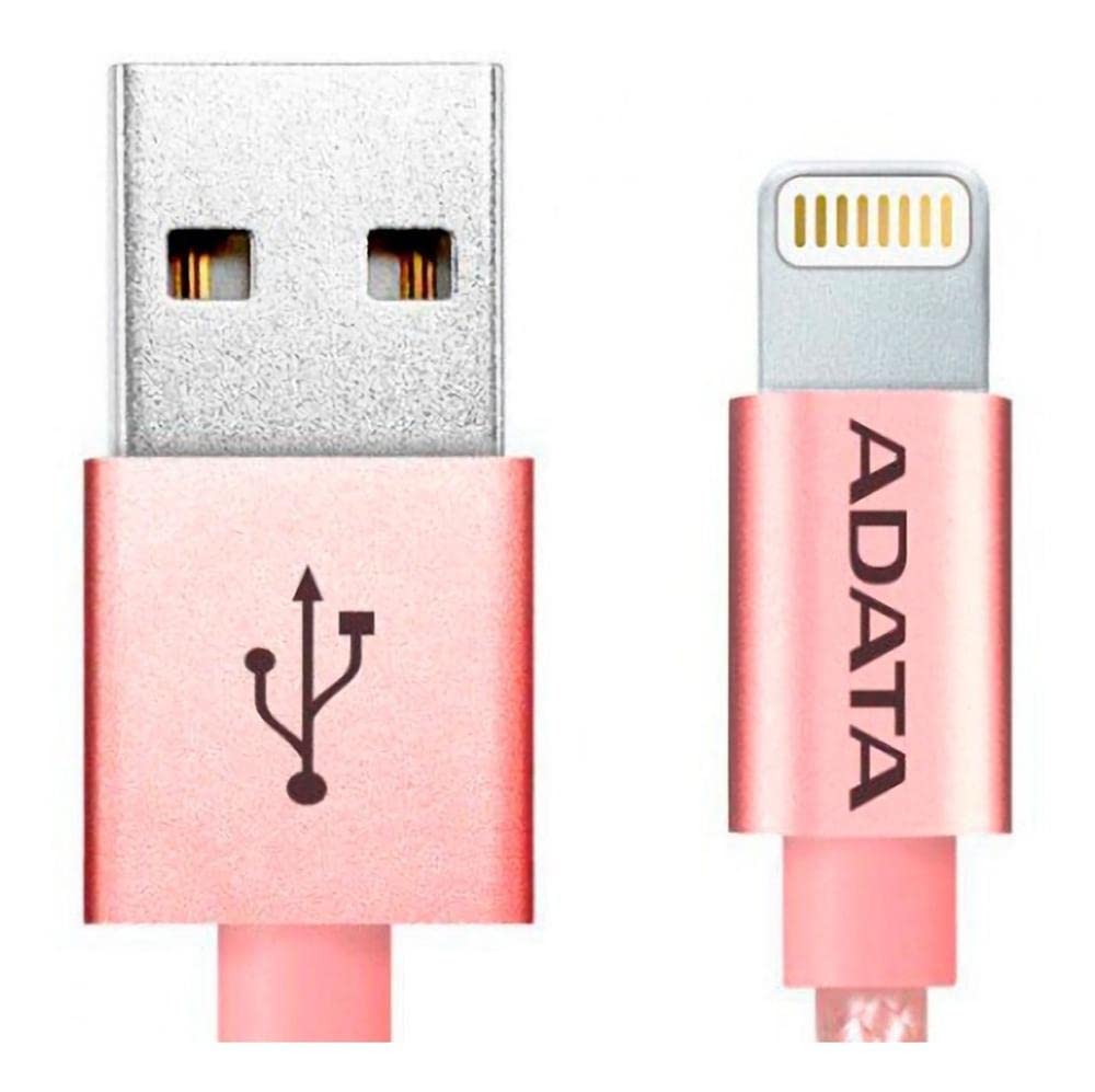 ADATA MFi Certified Lightning Cable 3.3ft Aluminum Rose Gold - Fast Charging & Data Sync for iPhone 14/13/12/11/X/8/7 - Durable Braided Cord for Home, Office & Travel Use