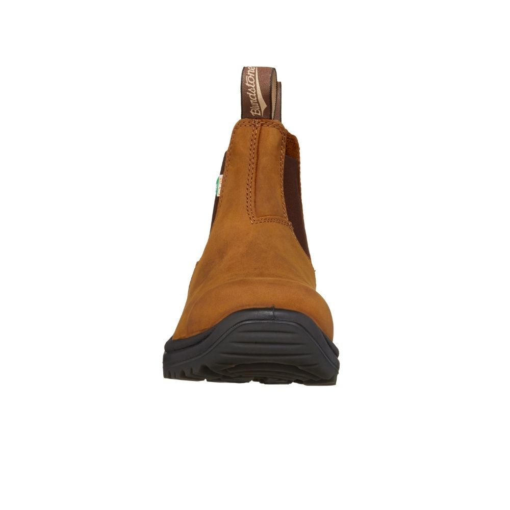 Blundstone 164 Brown Unisex Steel Toe Slip-On Work Boots - Safety Shoes for Construction, Warehouse & Outdoor Work