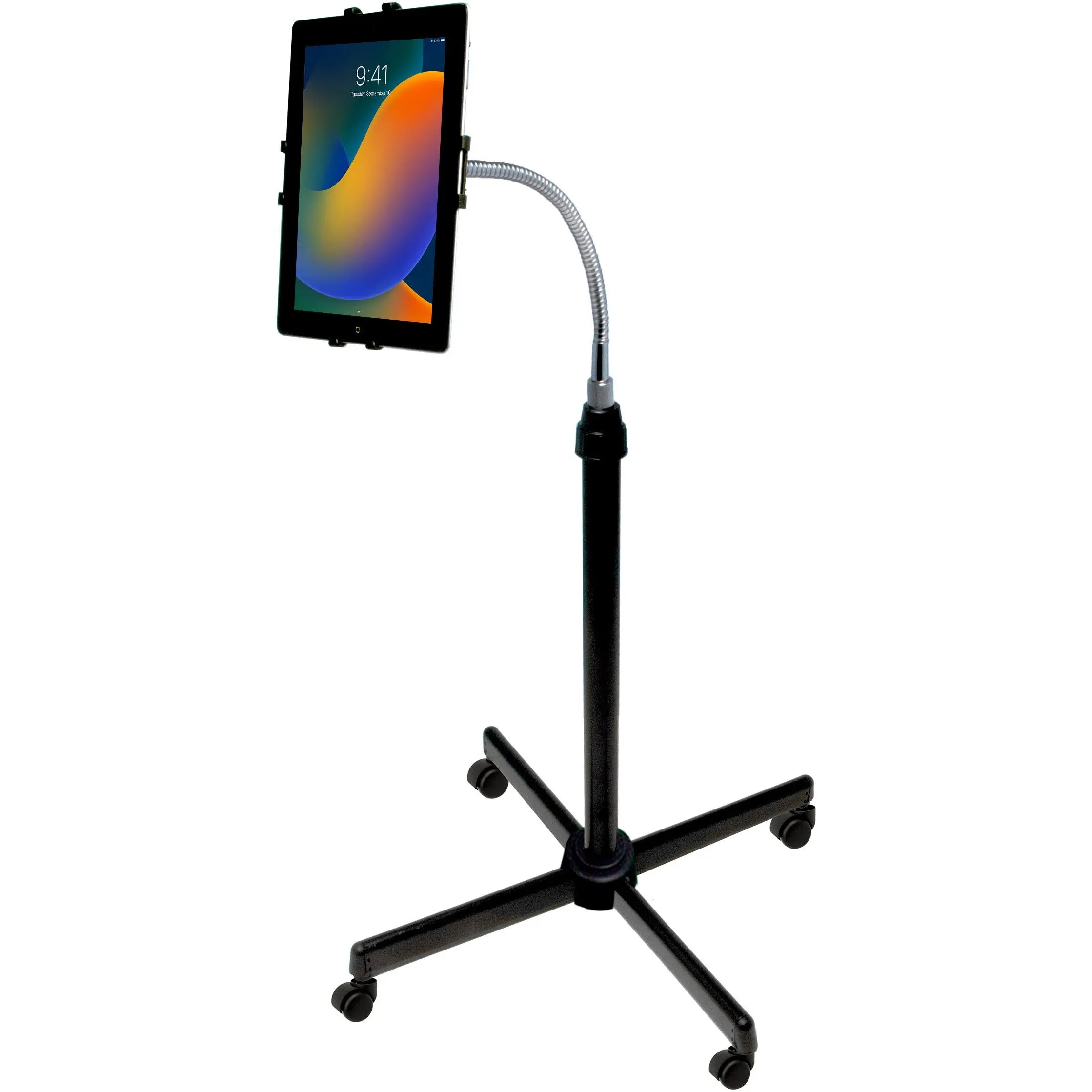 Universal Height Adjustable Gooseneck Floor Stand - Flexible Phone, Tablet, and Camera Holder for Home, Office, and Studio Use