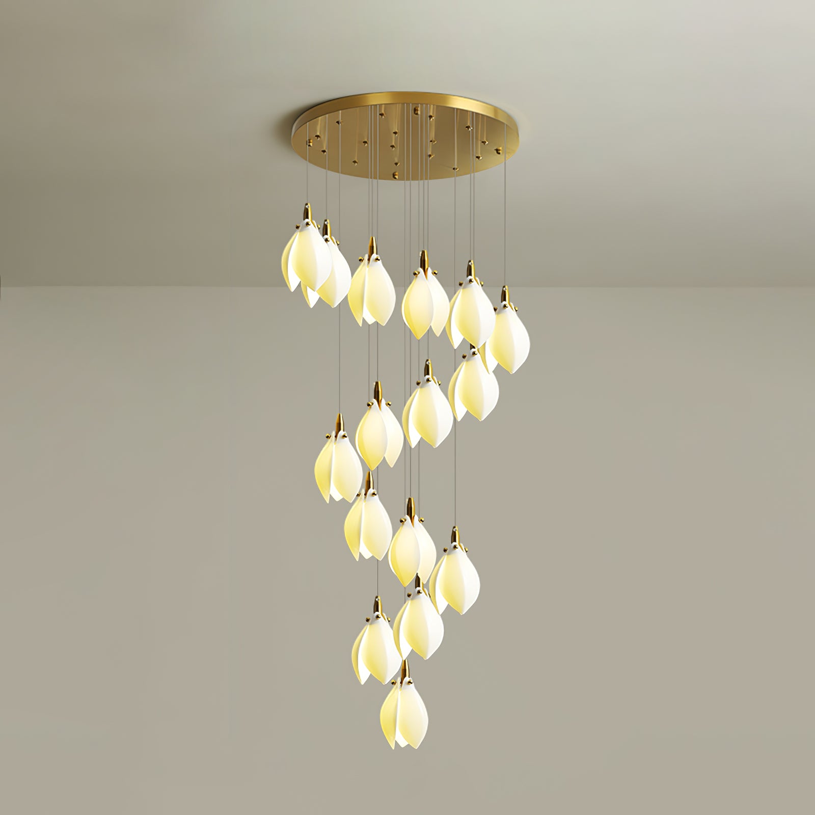 Astralis Bloom Stairs Chandelier - Modern Crystal Ceiling Light Fixture for Living Room, Dining Room & Staircase Lighting | Elegant Home Decor
