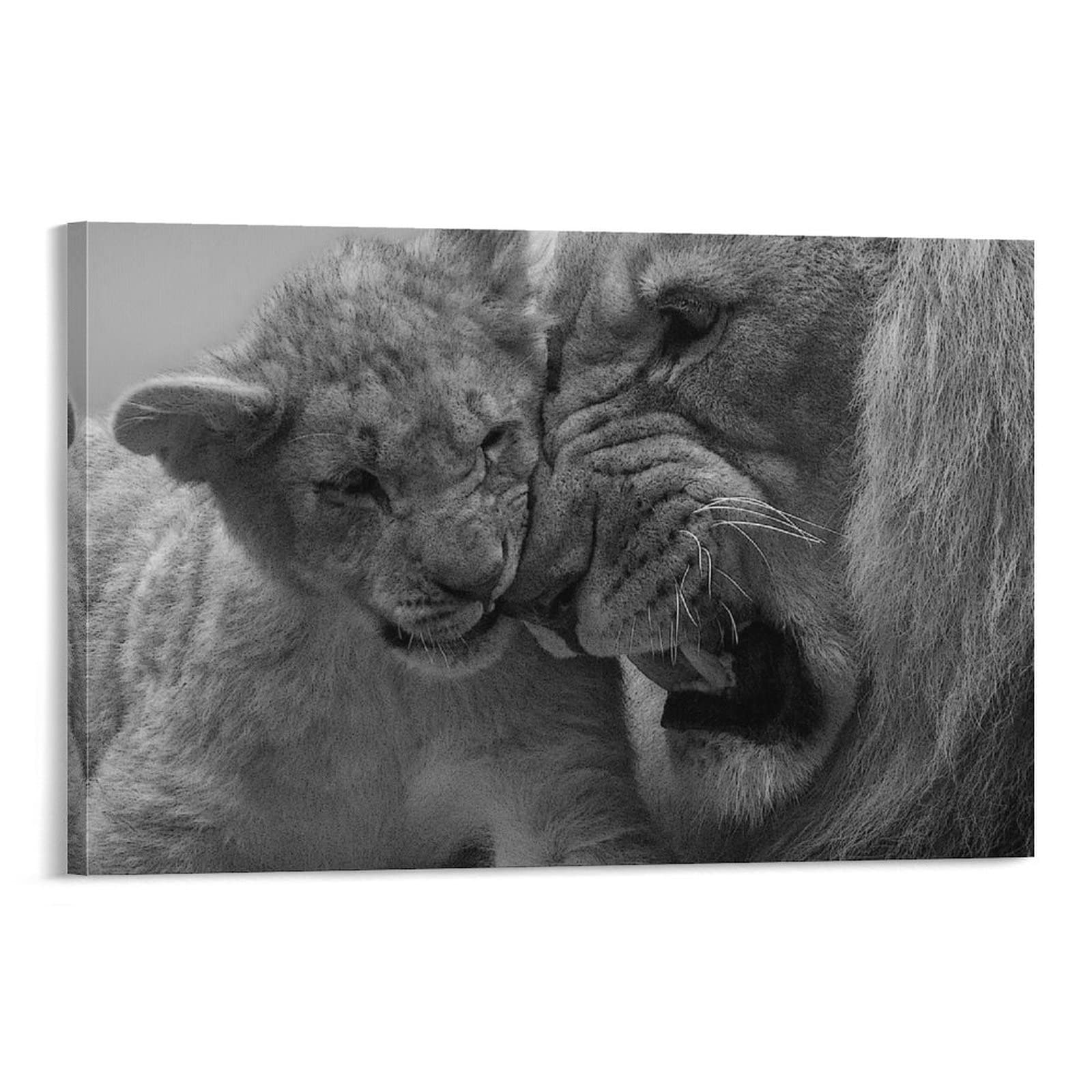 Premium Lion Canvas Painting - 24x36 Inch (60x90cm) Wildlife Wall Art for Living Room & Bedroom Decor - Stretched Oil Painting Print on High-Quality Canvas - Perfect for Home, Office, or Gift Giving