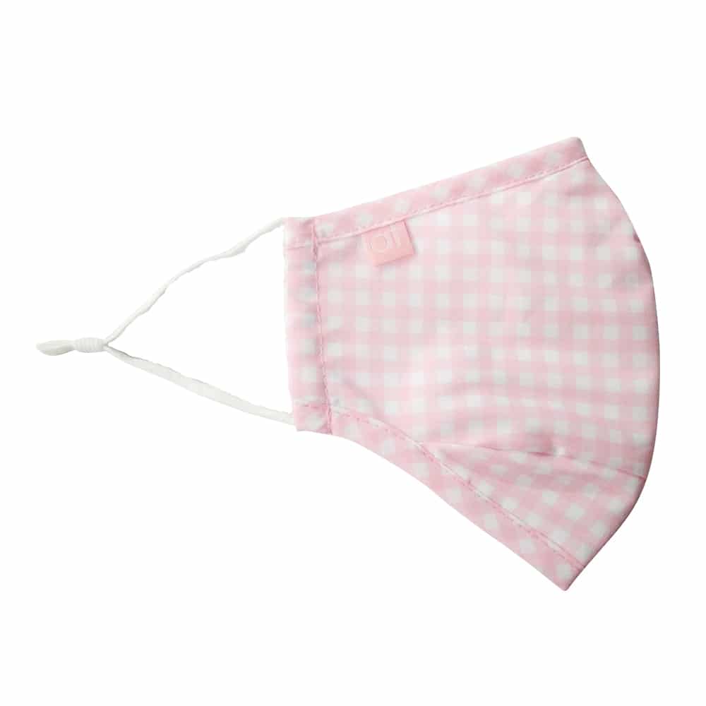 3-Ply Washable Pink Gingham Face Mask for Adults - Breathable & Reusable Cloth Mask for Daily Use, Work, Travel & Shopping