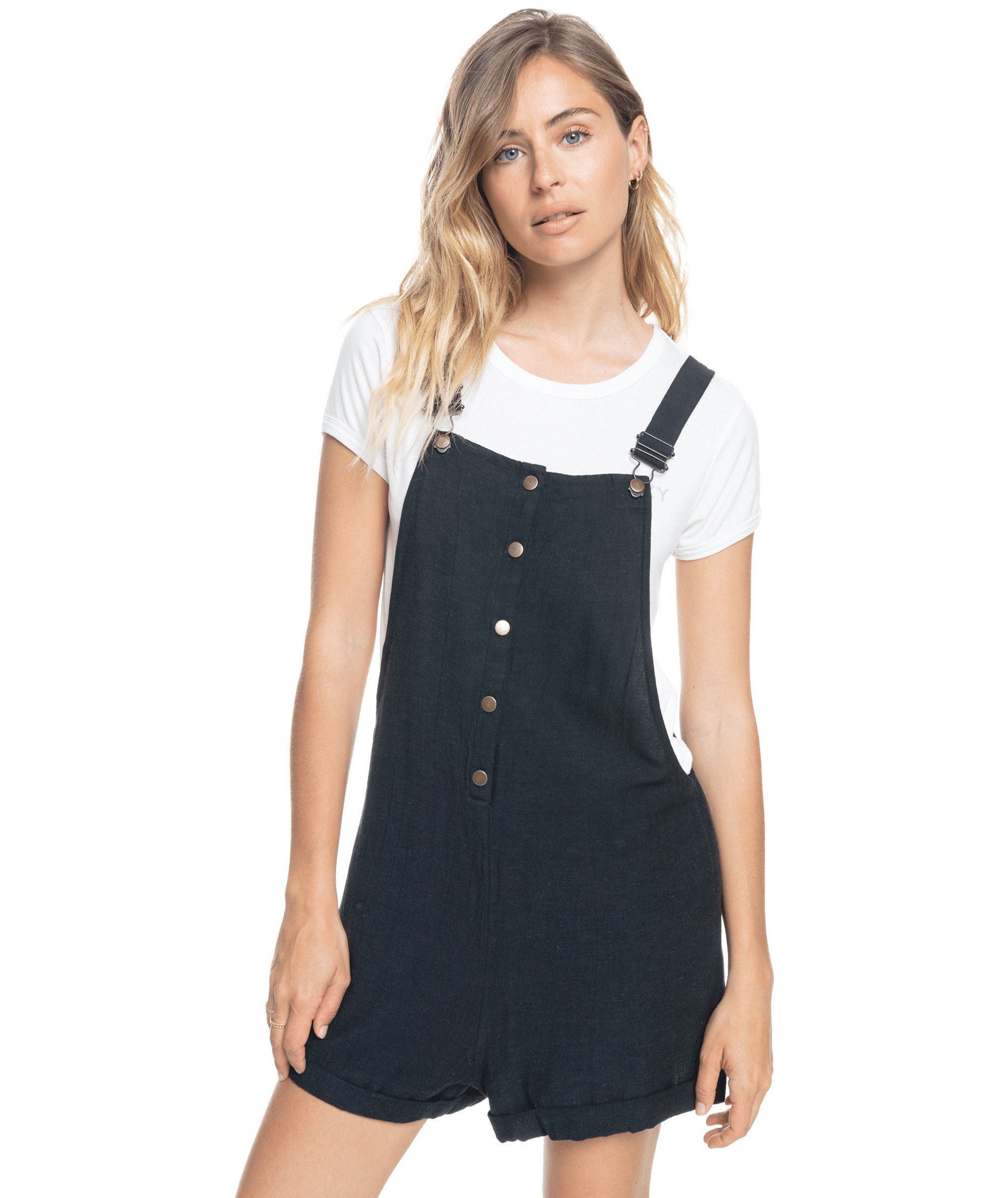 Women's Roxy Back to Goodbye Coverall Short - Stylish Denim Overalls for Women | Perfect for Casual Outings, Beach Days & Summer Fashion