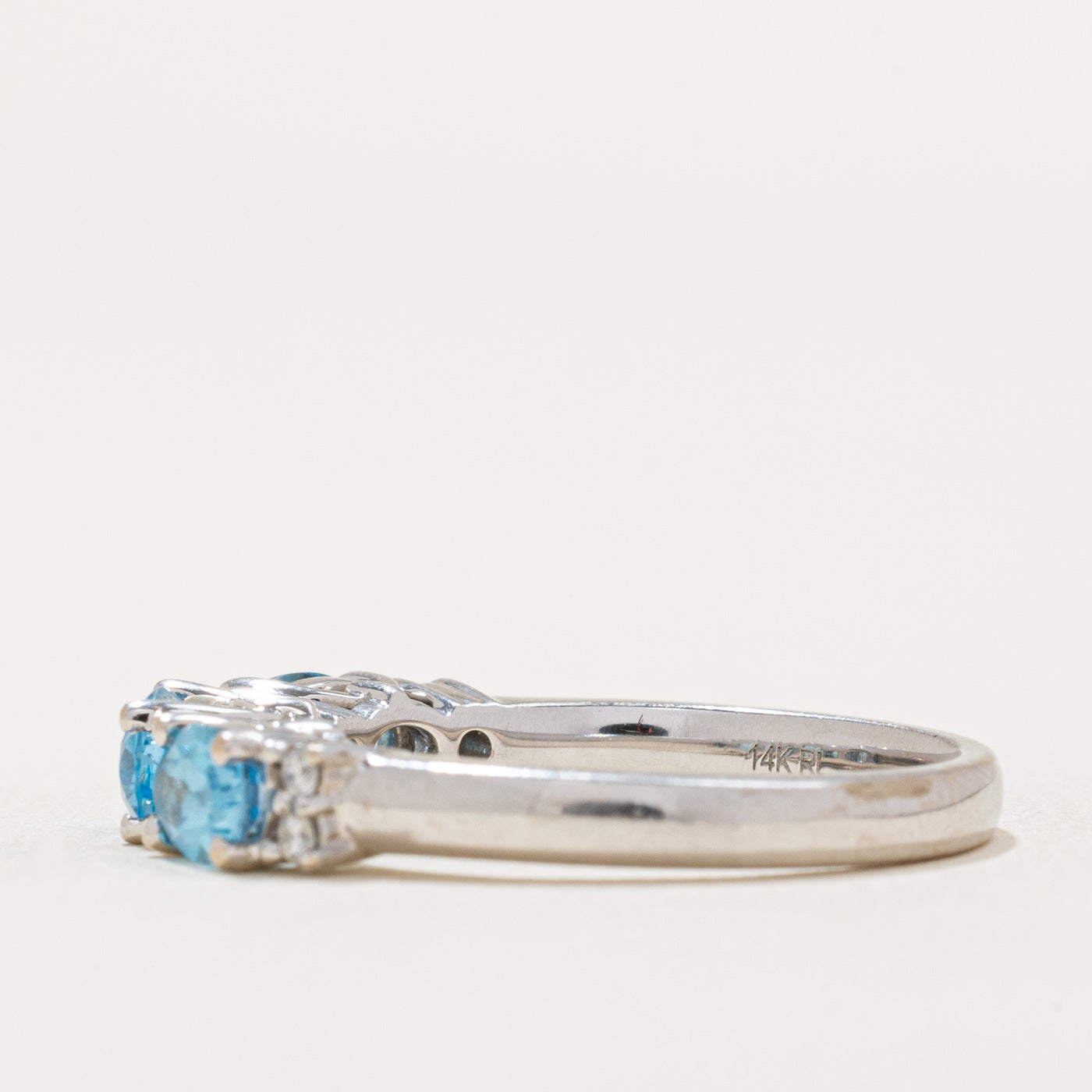 1.00ctw Three Stone Blue Topaz & Diamond Ring in Sterling Silver | Size 7 | Elegant Birthstone Jewelry for Women | Perfect Gift for Anniversary, Birthday & Special Occasions