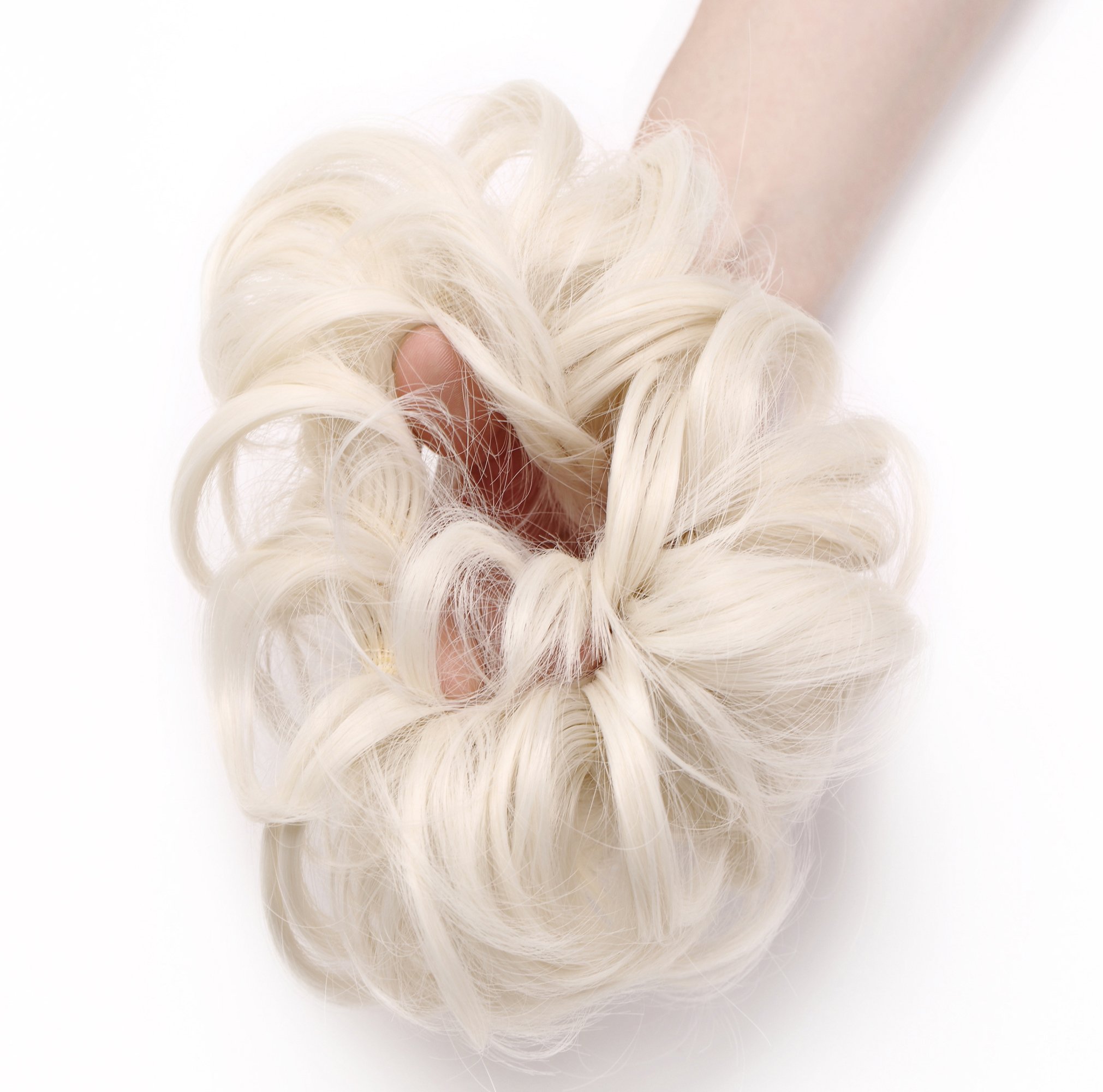 Messy Hair Bun Extensions - Chignon Hairpiece for Updo & Ponytail - Seamless Scrunchy Hair Bun for Women - Perfect for Weddings, Parties & Everyday Styling