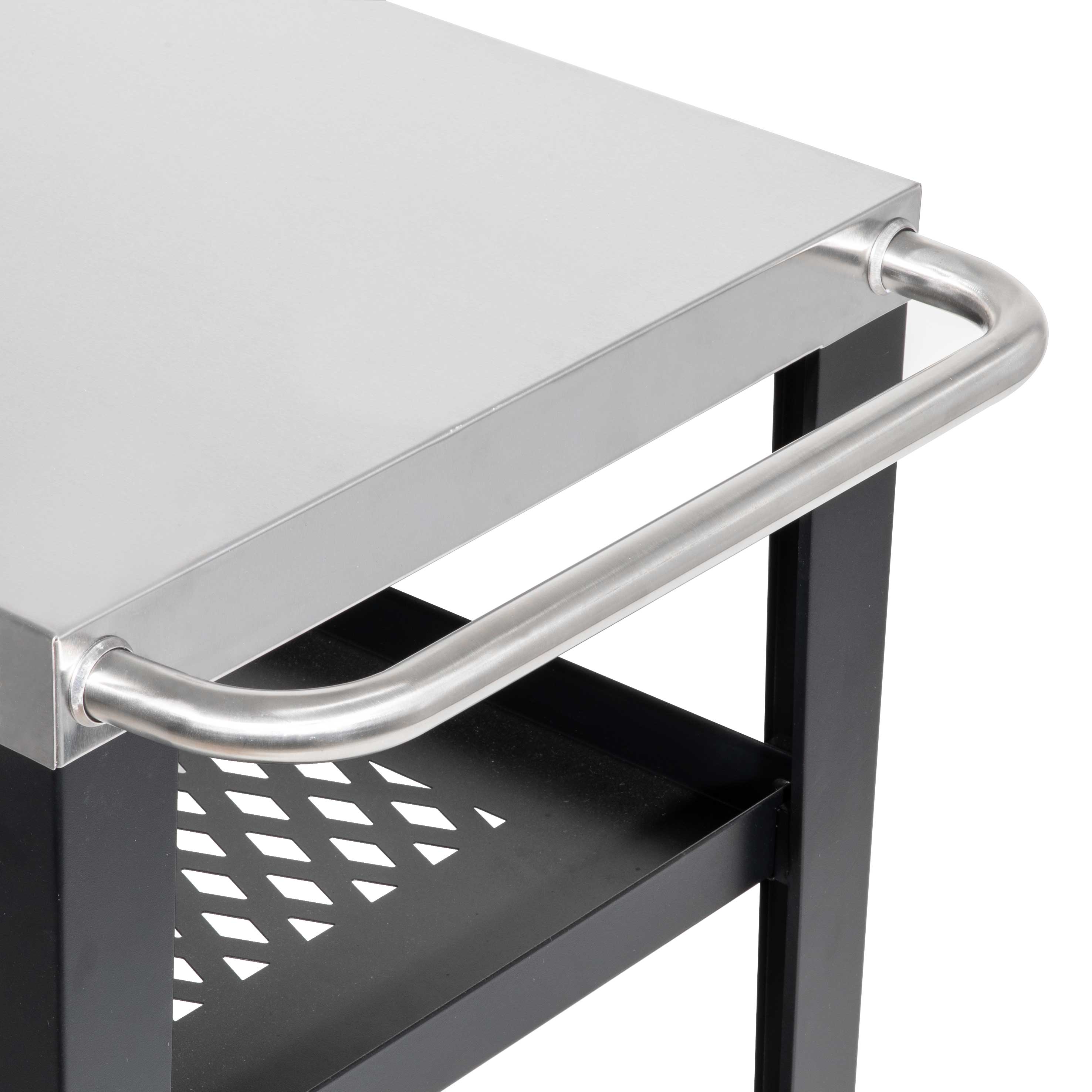 Premium Stainless Steel BBQ Grill Cart with Utensil Holder - Outdoor Cooking & Grilling Trolley for Backyard, Camping & Picnic Parties