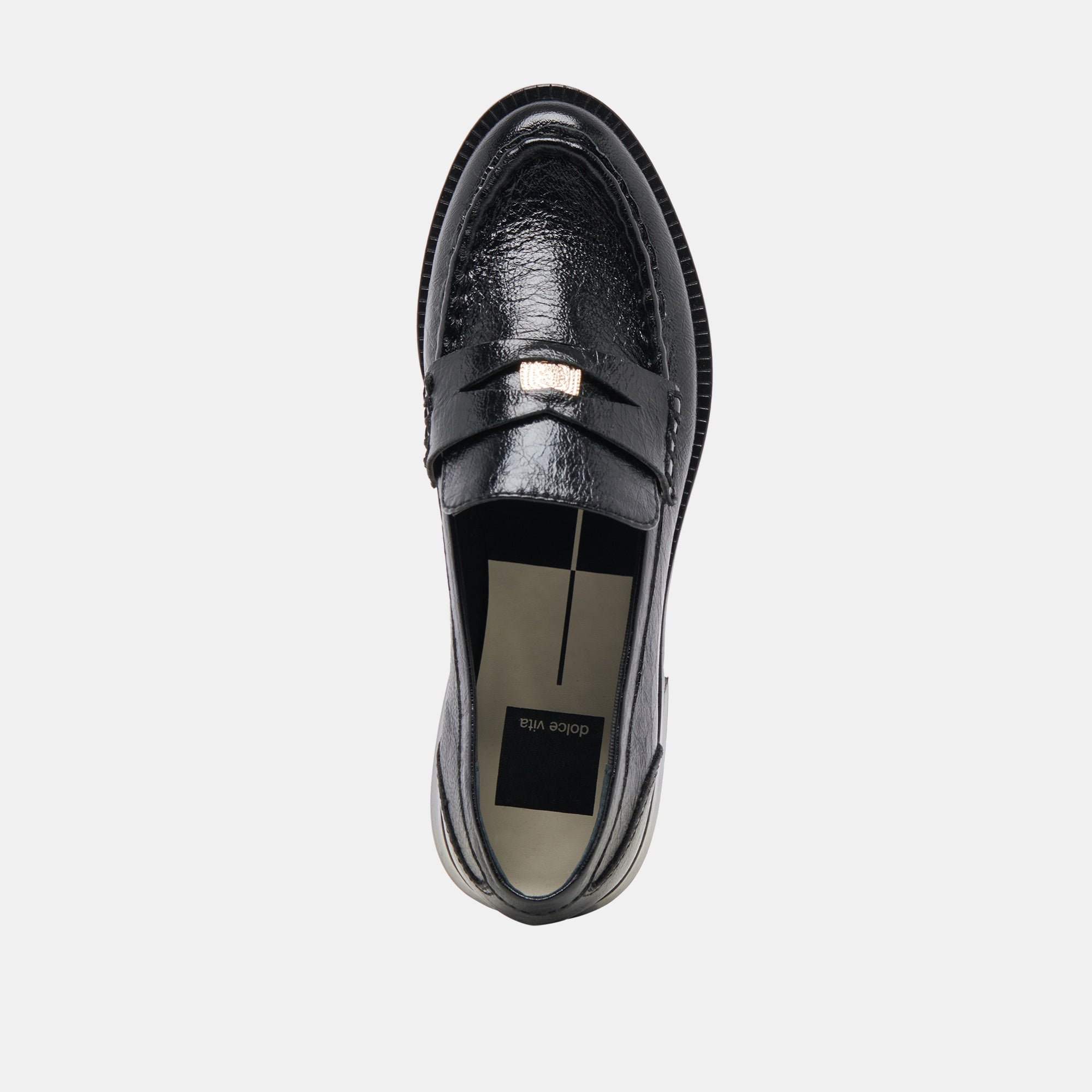 HILLY WIDE LOAFERS MIDNIGHT COIN - Comfortable Slip-On Shoes for Women, Fashionable Penny Loafers with Coin Detail - Perfect for Office, Casual Outfits and Travel