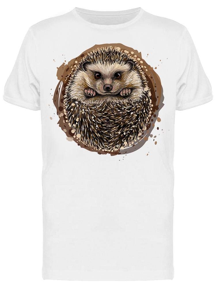 Cute Small Hedgehog Graphic T-Shirt for Men - Soft Cotton Casual Tee for Everyday Wear, Gifts, and Outings