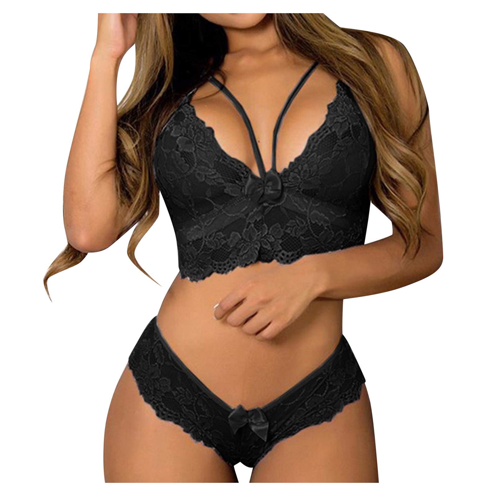 Plus Size Women's Lace Floral Corset Bralette & Panty Set - Comfortable Nursing Nightwear for Maternity, Sleepwear and Intimate Moments