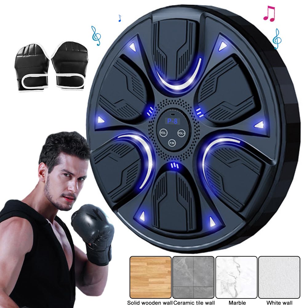 ENCOMAG Bluetooth Boxing Machine with Gloves - Smart Electronic Punching Bag for Home Gym, Wall Mountable Music Boxing Trainer - Perfect for Fitness, Stress Relief & Boxing Training at Home