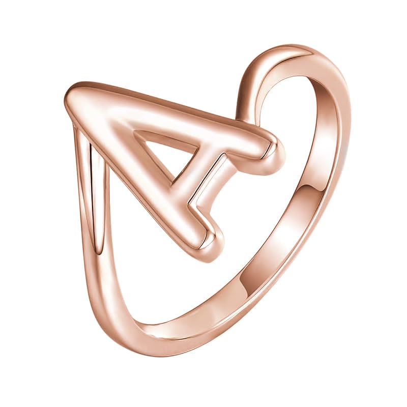 Petite Initial Signet Ring - 925 Sterling Silver or Gold Plated Alphabet Letter Ring for Women, Ladies, Girls & Teens | Elegant Jewelry Gift for Birthdays, Anniversaries & Special Occasions