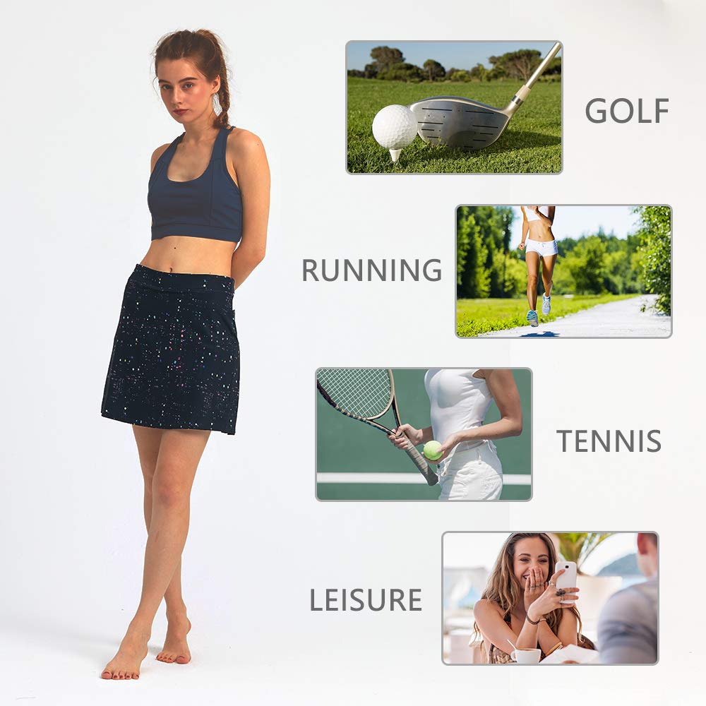 Women's Pleated Tennis Skirt - Stretchy Sports & Golf Skirt with Built-in Shorts & Pockets - Perfect for Tennis, Golf, Running & Casual Wear