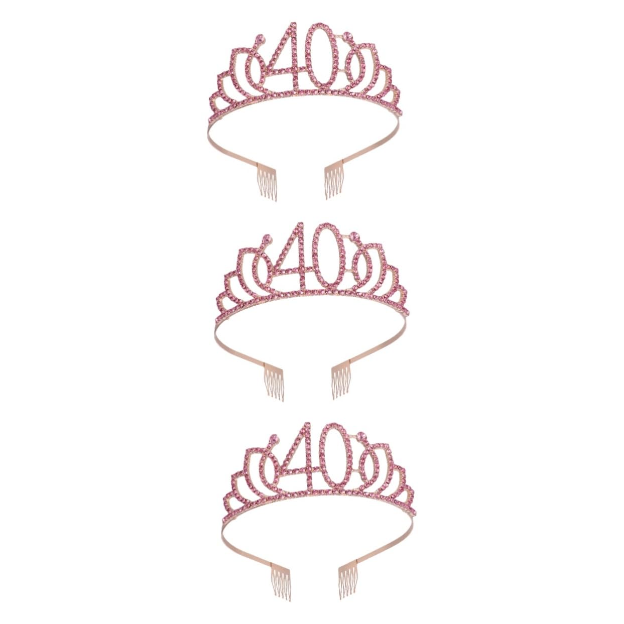 Beavorty 3-Piece Elegant Bridal Hair Accessories Set - Wedding Tiara, Birthday Headband & Party Headdress for Women & Girls - Perfect for Bridal Showers, Birthday Celebrations & Special Occasions