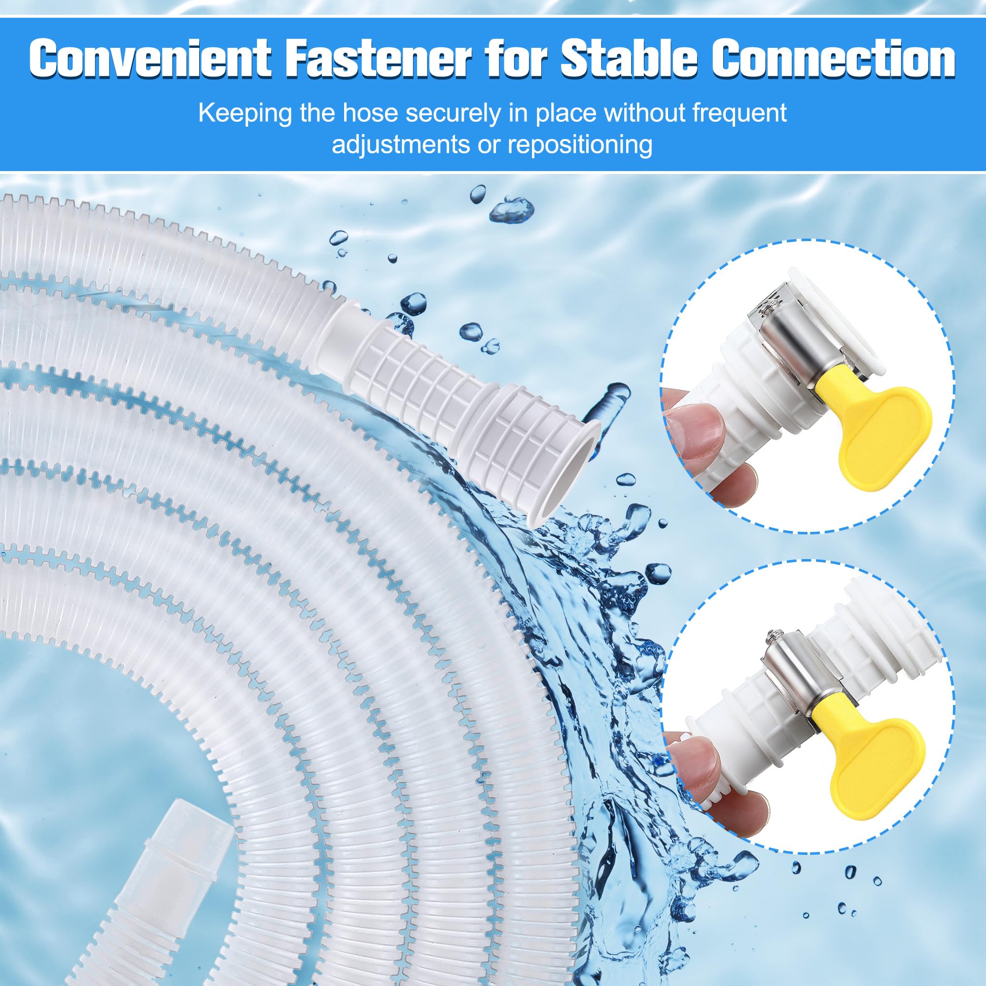 Saillong Patent Pending Universal Dehumidifier Drain Hose - 6.5ft Flexible Clear Replacement Hose with Adjustable Rubber Adapter & Connect Clamp - Compatible with Dehumidifiers & Air Conditioners - Perfect for Basement, RV, and Home Humidity Control