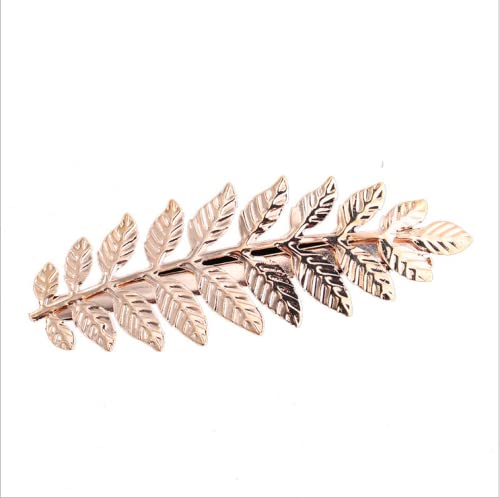 Samlbale 4-Piece Girls Hair Clips Set - 2 Duckbill Clips & 2 Spring Hairpins for Women & Kids - Leaf Design Hair Accessories for Wedding, Party & Everyday Use
