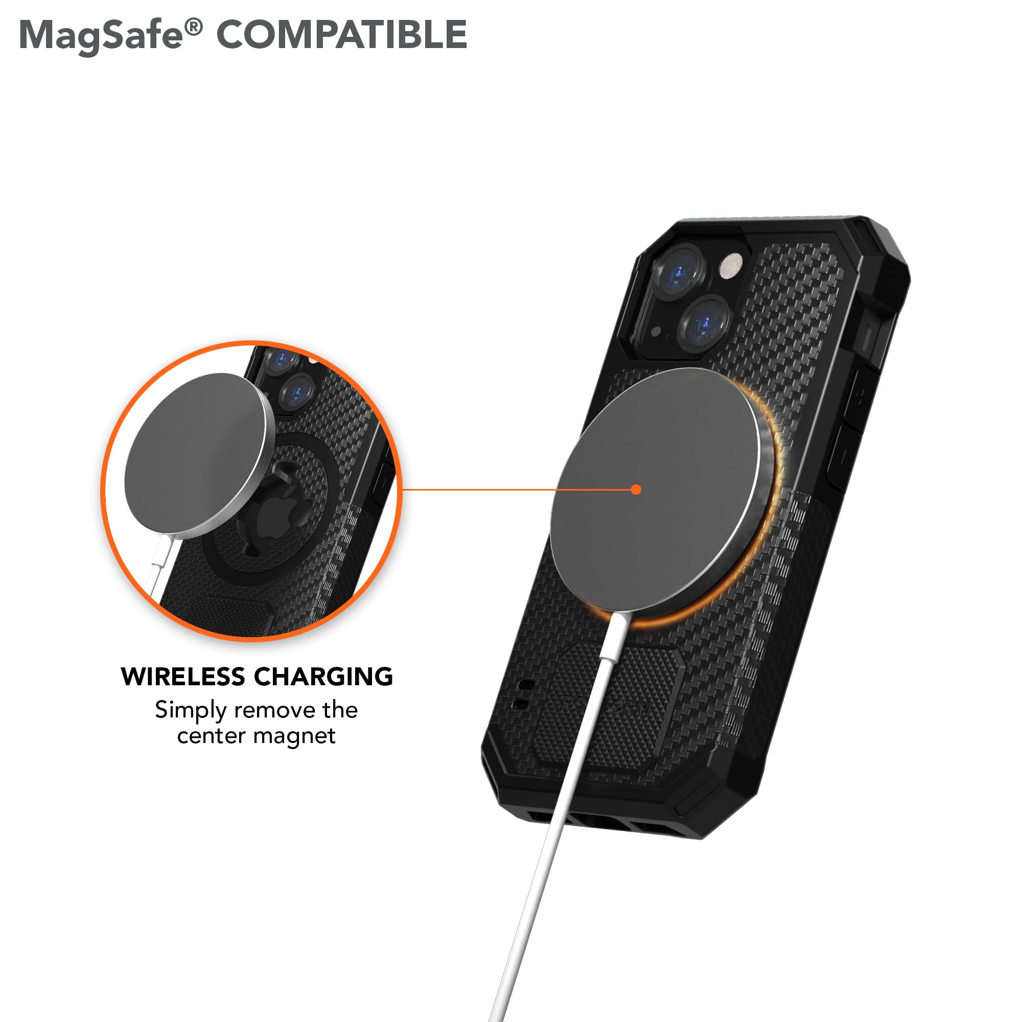 Rokform Rugged iPhone 13 Mini Case with Dual Magnet & MagSafe Compatibility | Magnetic Protective Cover with RokLock Twist Lock | Drop Tested Armor (Black) | Perfect for Outdoor Adventures & Active Lifestyles
