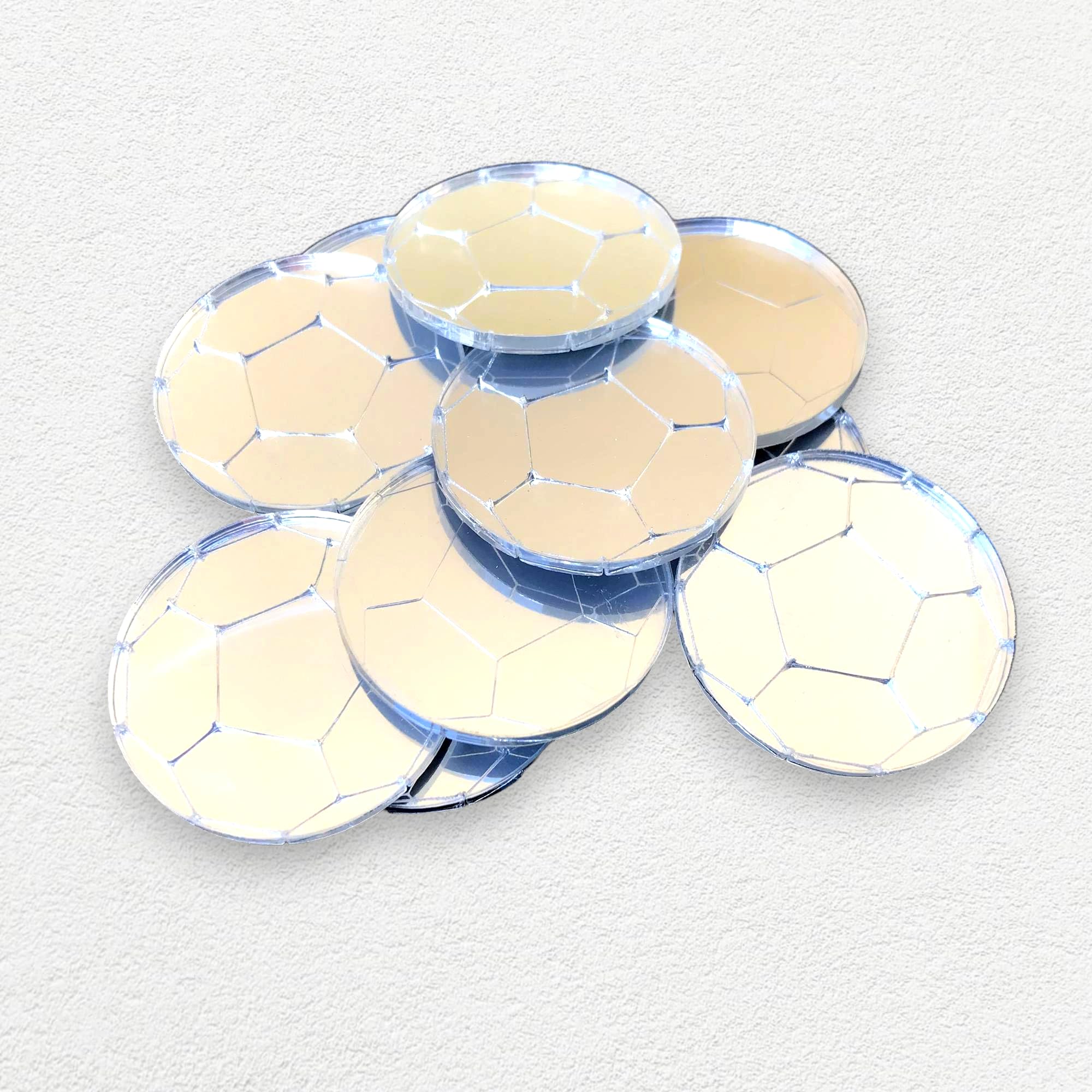 Sendmeamirror Football Themed Decorative Mirrors - Pack of 5 (4cm x 4cm) - Perfect for Locker Room Decor, Sports Fan Gifts & Game Day Party Supplies