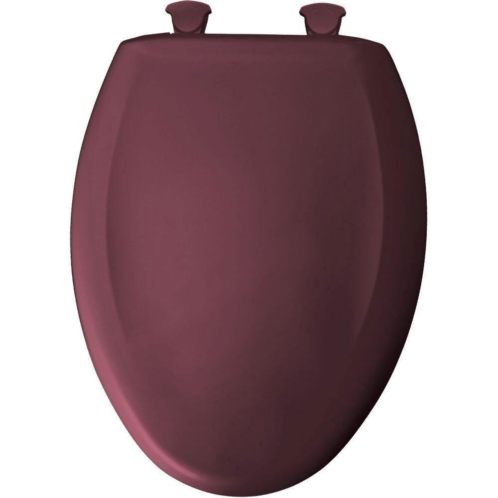 Bemis Whisper Close Elongated Closed Front Toilet Seat in Loganberry - Soft Close Hinges, Easy Installation, Durable Bathroom Upgrade for Home & Commercial Use