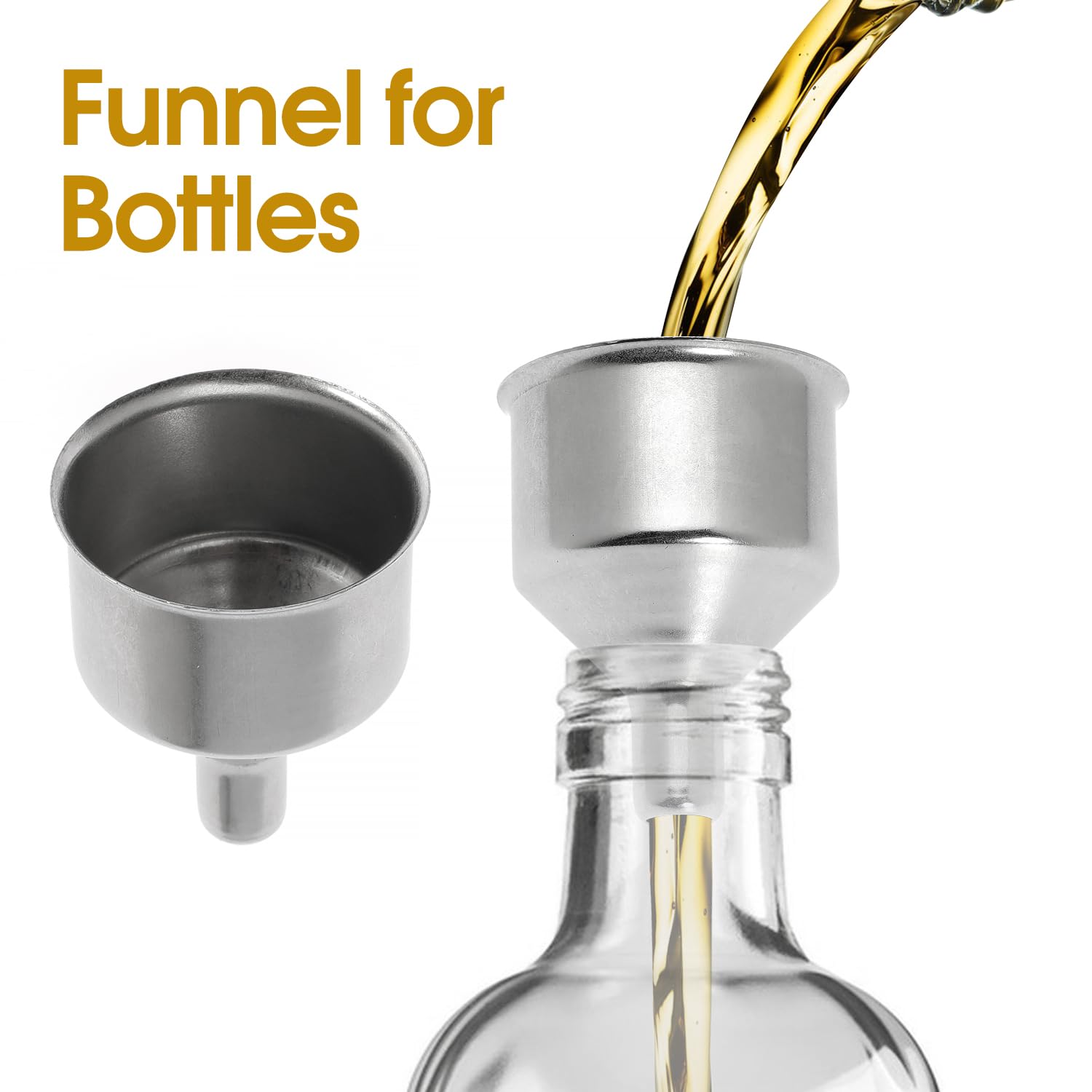 Premium Stainless Steel Mini Funnel Set (2-Pack) - 3/8