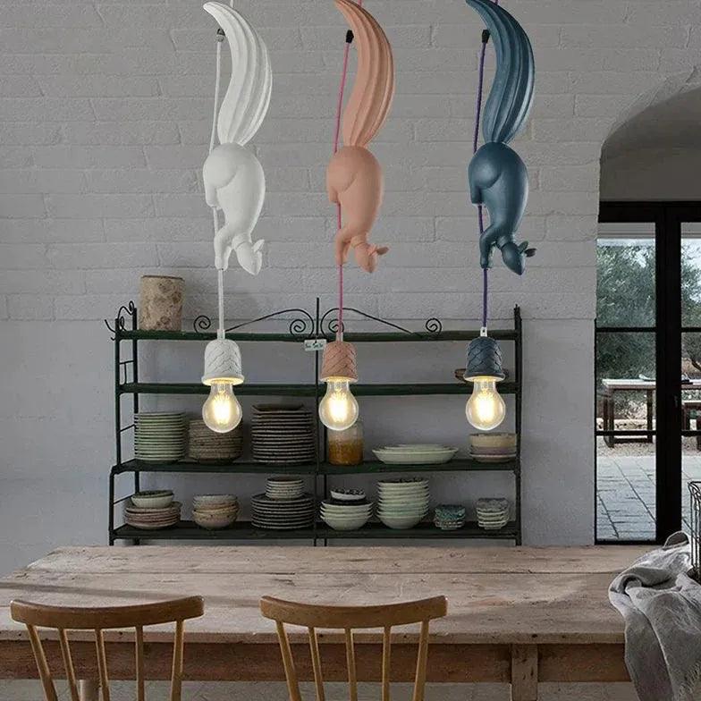 Vintage Squirrel Design Pendant Light - Handcrafted Rustic Decor for Kitchen, Dining Room & Bedroom Lighting